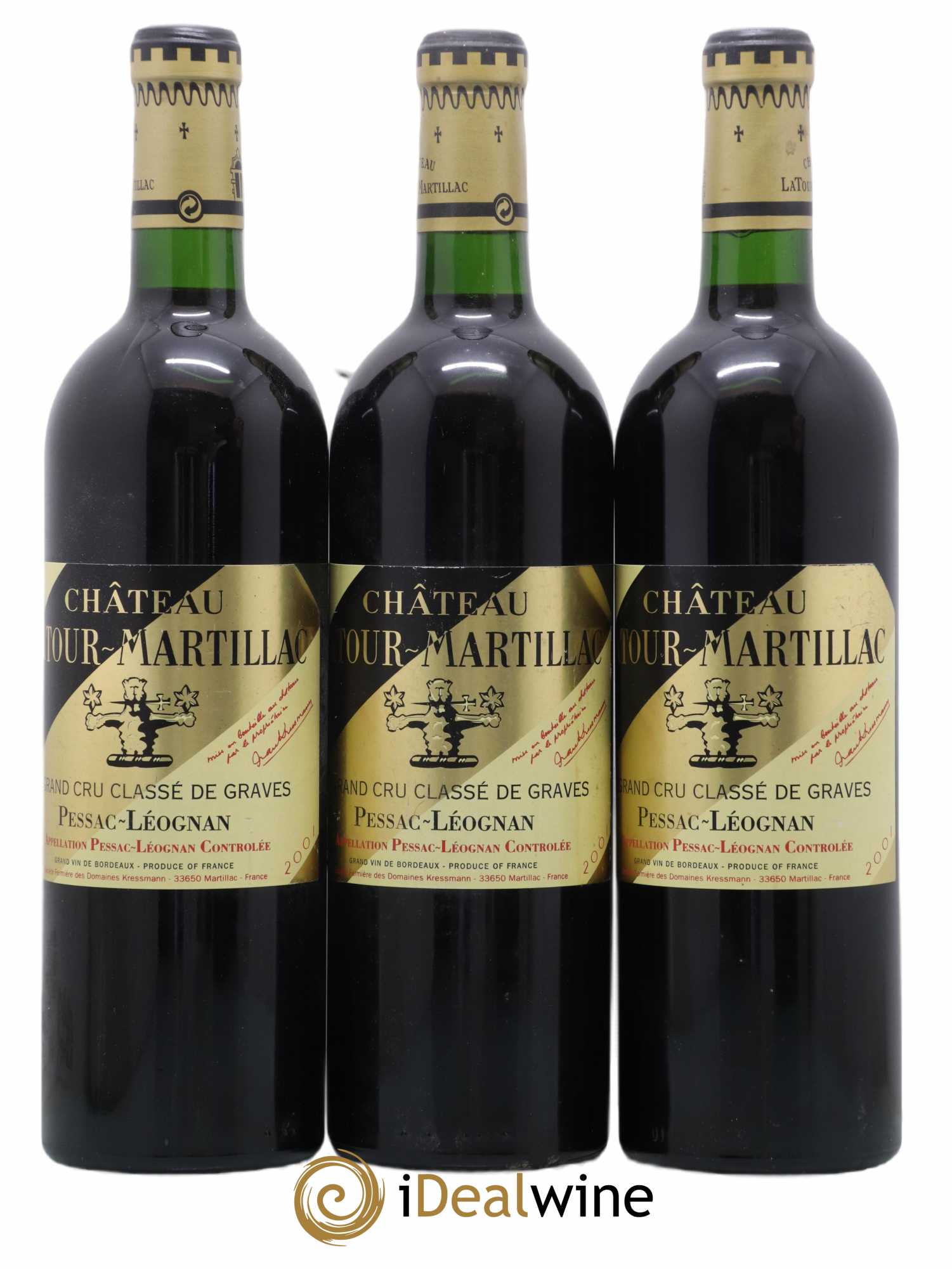 Château Latour-Martillac Cru Classé de Graves 2001 - Lot de 3 bouteilles - 0