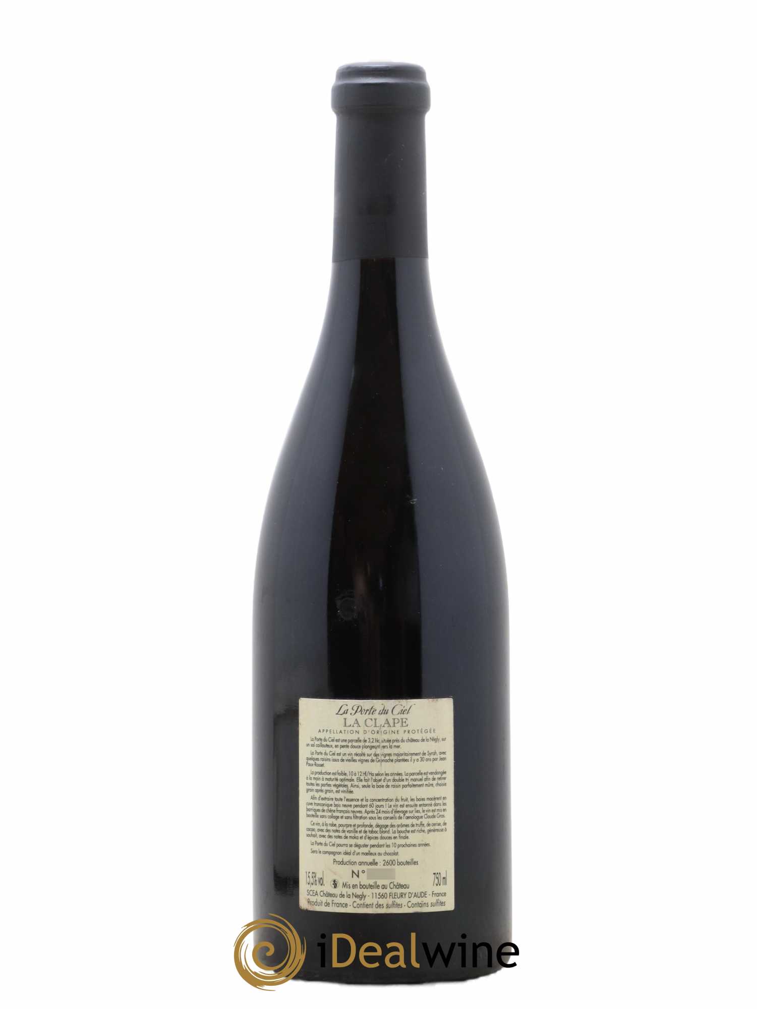 La Clape Château de La Négly La Porte du Ciel Jean Paux-Rosset 2015 - Lot de 1 bouteille - 1