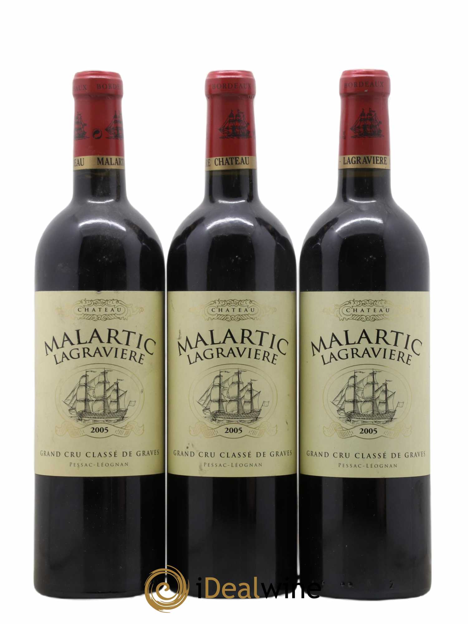 Château Malartic-Lagravière Cru Classé de Graves 2005 - Lot de 3 bouteilles - 0