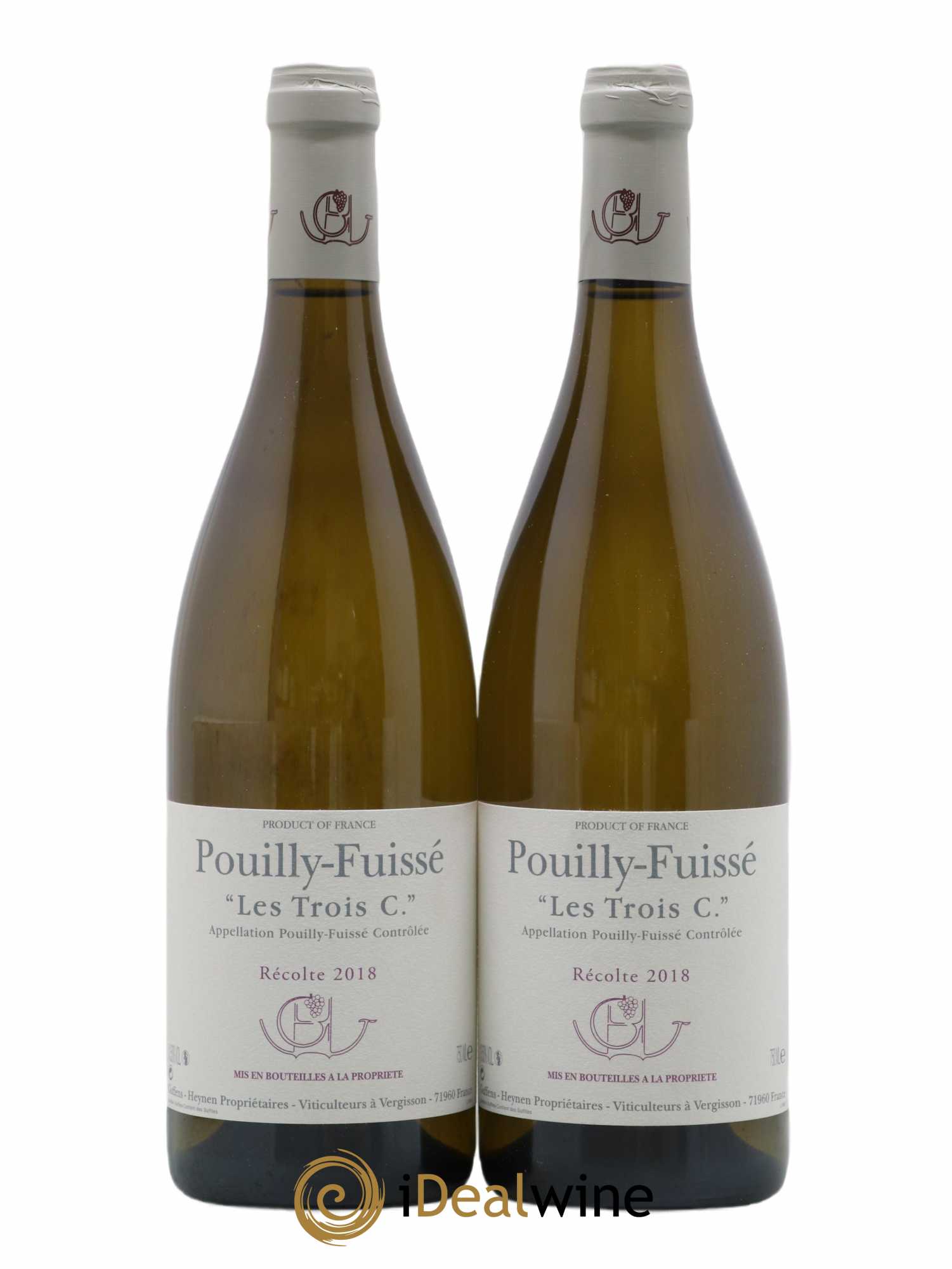 Pouilly-Fuissé Les Trois C Guffens-Heynen 2018 - Lot de 2 bouteilles - 0