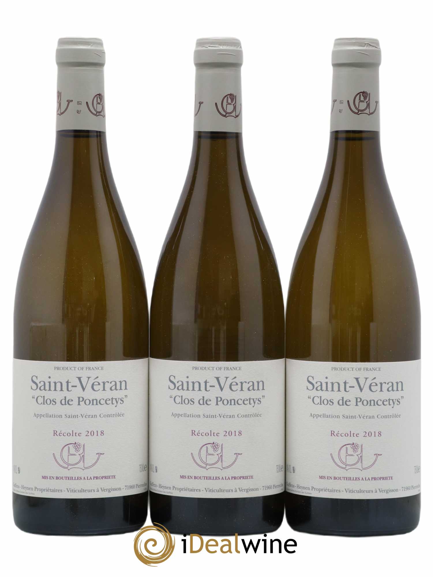 Saint-Véran Clos de Poncetys Guffens-Heynen 2018 - Lot de 3 bouteilles - 0