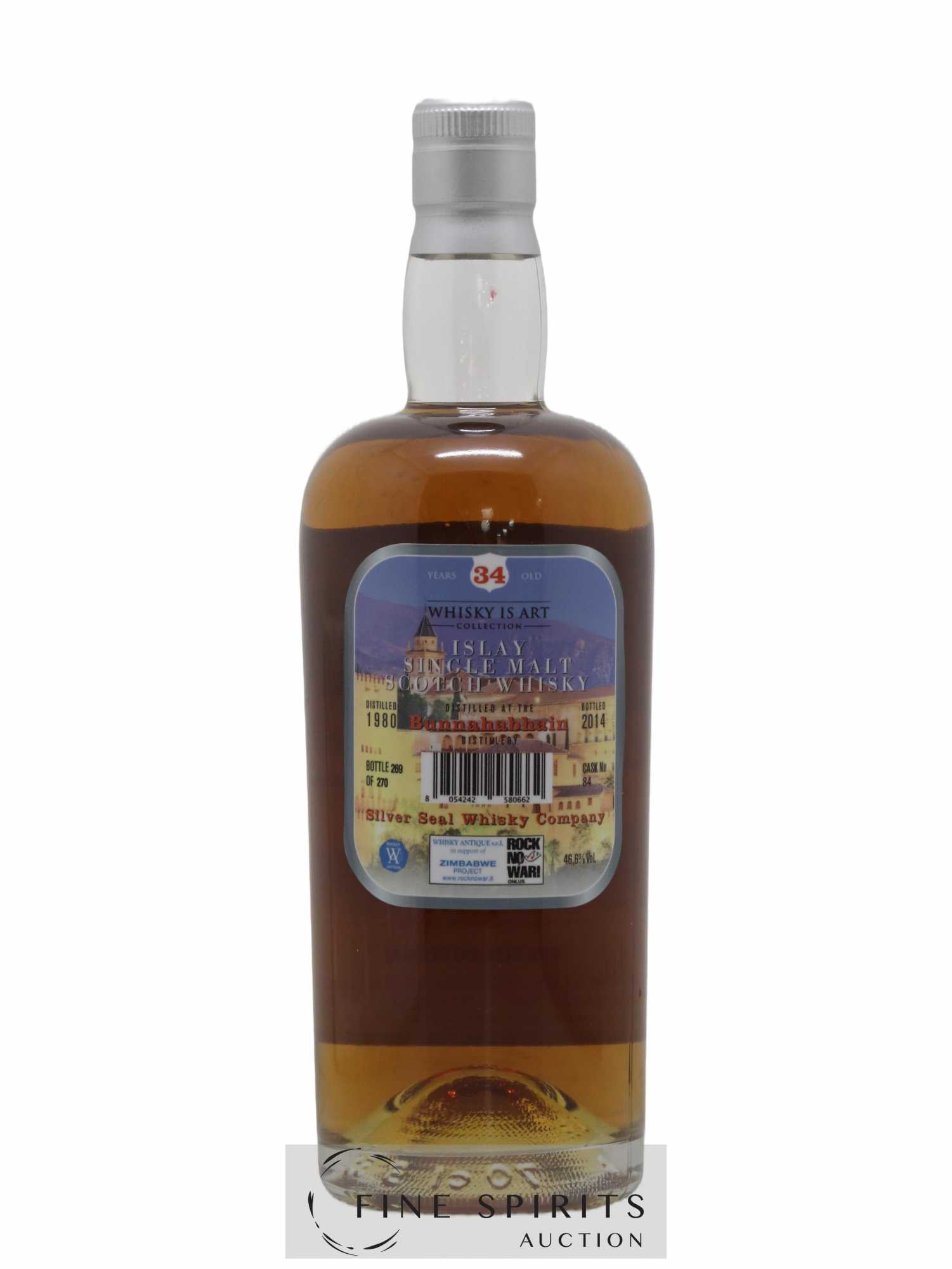 Bunnahabhain 34 years 1980 Silver Seal Whisky Company Cask n°84 - One of 270 - bottled 2014 Whisky is Art Co - Posten von 1 Flasche - 2