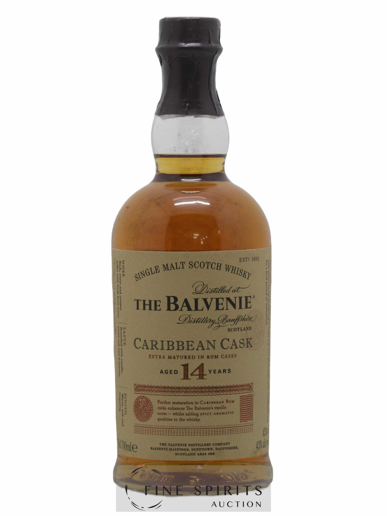 Balvenie (The) 14 years Of. Caribbean Cask Rum Cask Finish - Lot of 1 bottle - 1