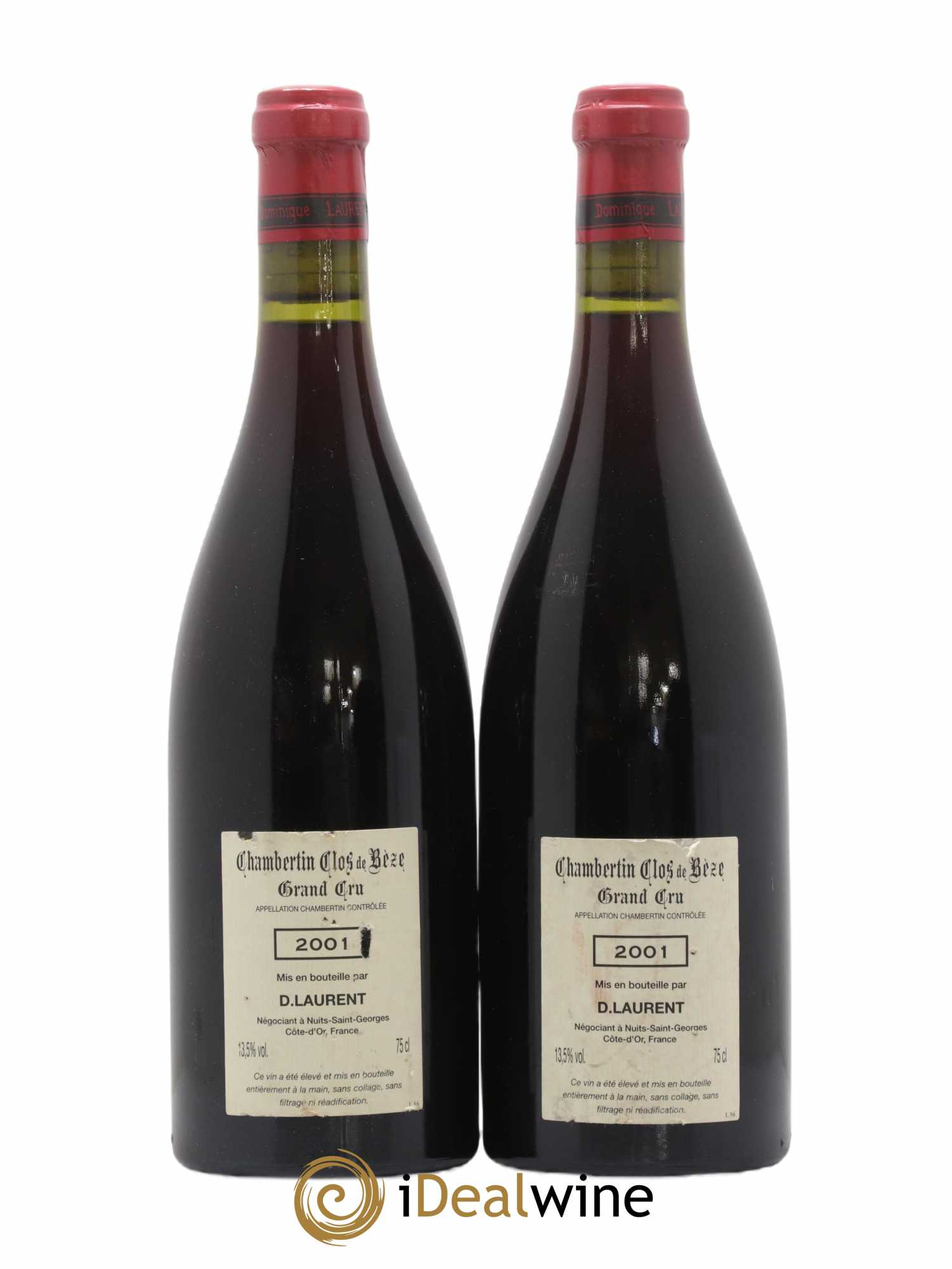 Chambertin Clos de Bèze Grand Cru Grande cuvée Vieilles vignes Dominique Laurent 2001 - Lot of 2 bottles - 1