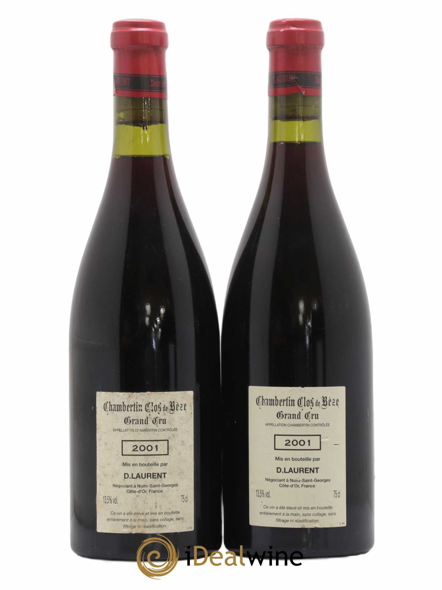 Chambertin Clos de Bèze Grand Cru Grande cuvée Vieilles vignes Dominique Laurent 2001 - Lot de 2 bouteilles - 1