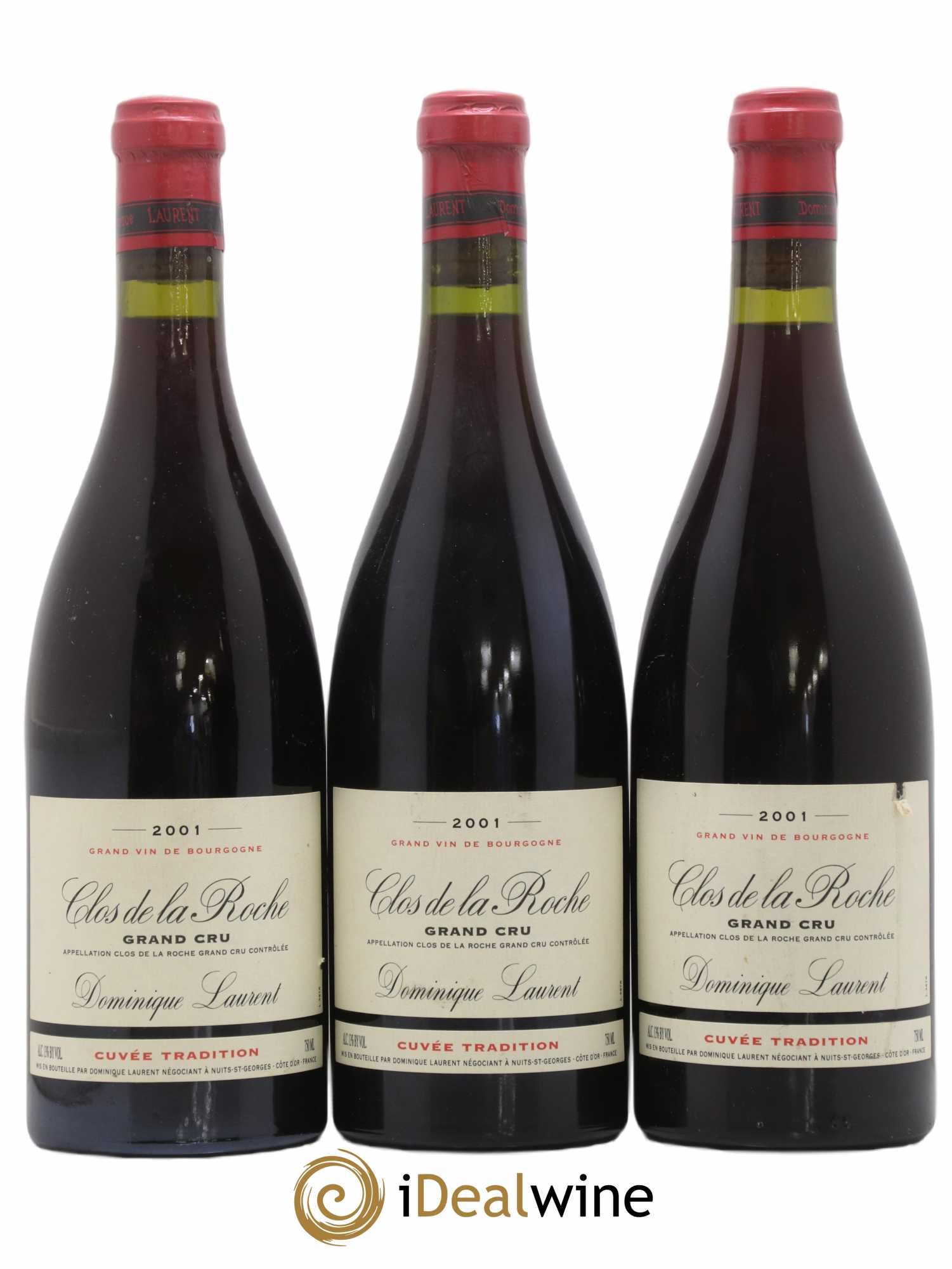 Clos de la Roche Grand Cru Cuvée Tradition Dominique Laurent 2001 - Lot de 3 bouteilles - 0