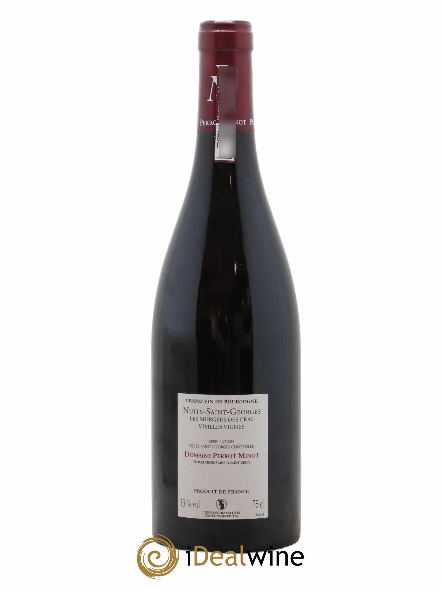 Nuits-Saint-Georges Les Murgers des Cras Vieilles Vignes Perrot-Minot 2016 - Lot de 1 bouteille - 1