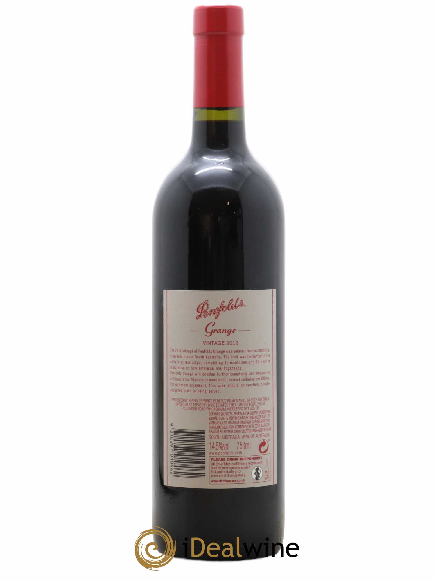 South Australia Penfolds Wines Grange 2012 - Lot de 1 bouteille - 1