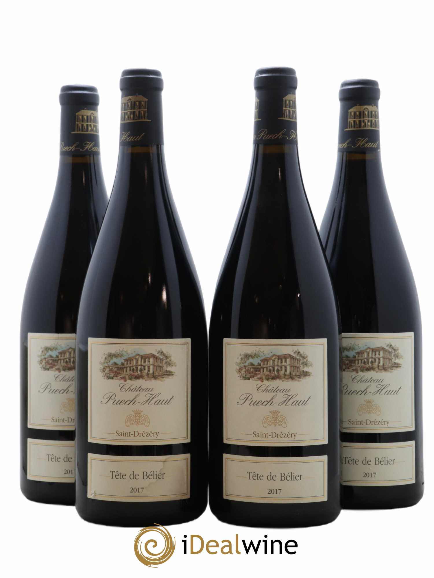 Languedoc Château Puech-Haut Tête de Bélier Gérard Bru 2017 - Lot de 4 magnums - 0