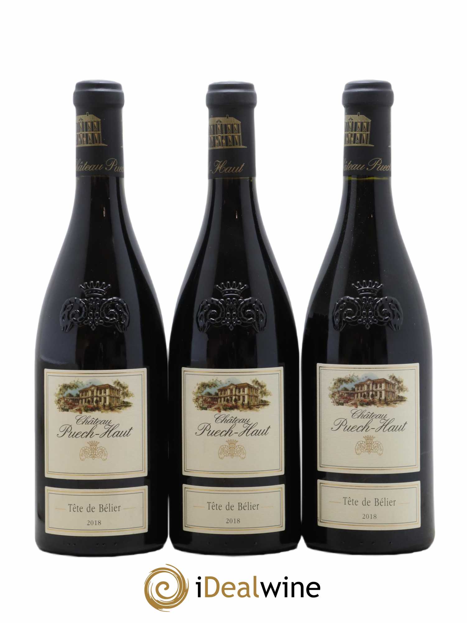 Languedoc Château Puech-Haut Tête de Bélier Gérard Bru 2018 - Lot de 3 bouteilles - 0