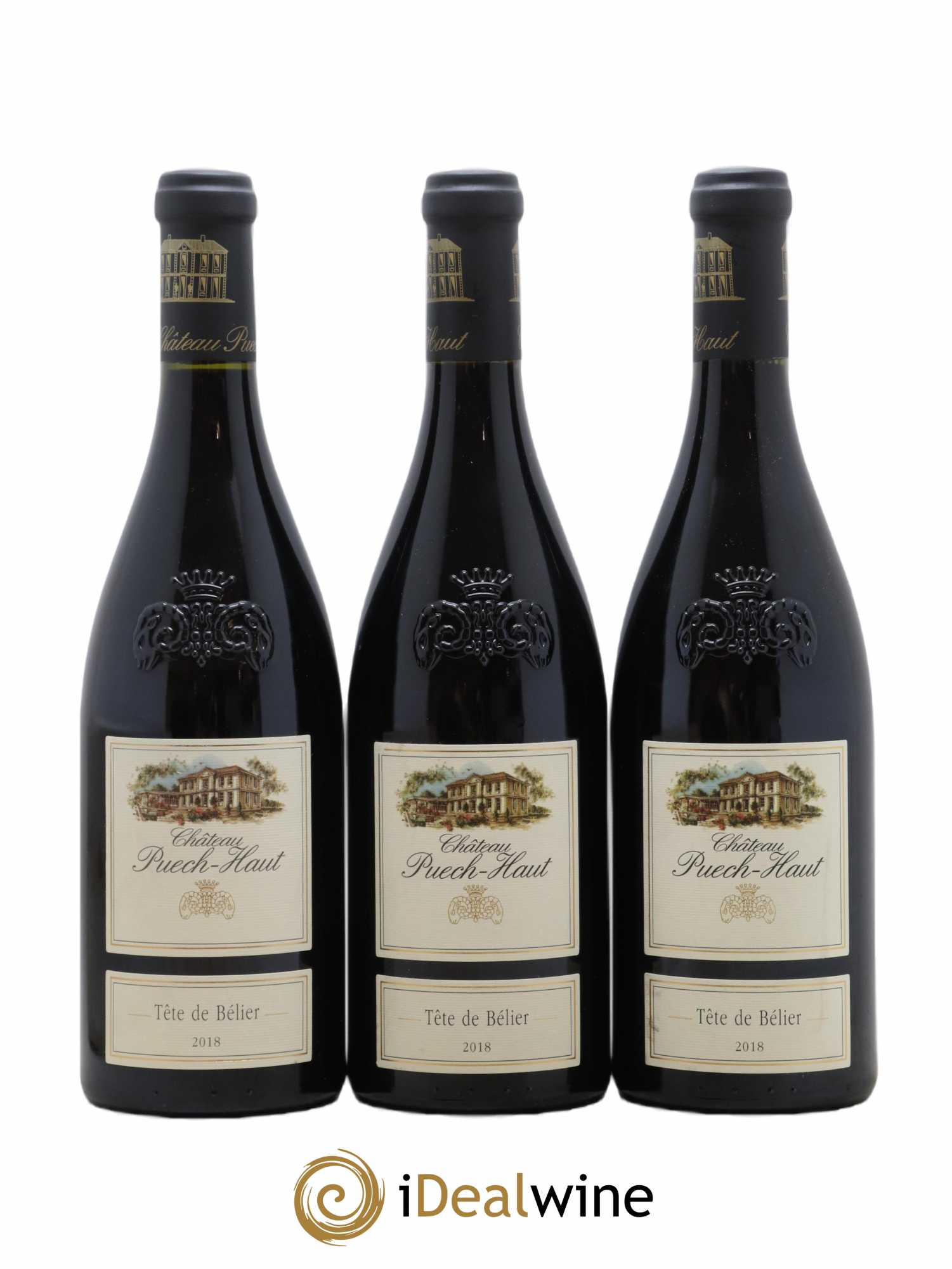 Languedoc Château Puech-Haut Tête de Bélier Gérard Bru 2018 - Lot de 3 bouteilles - 0
