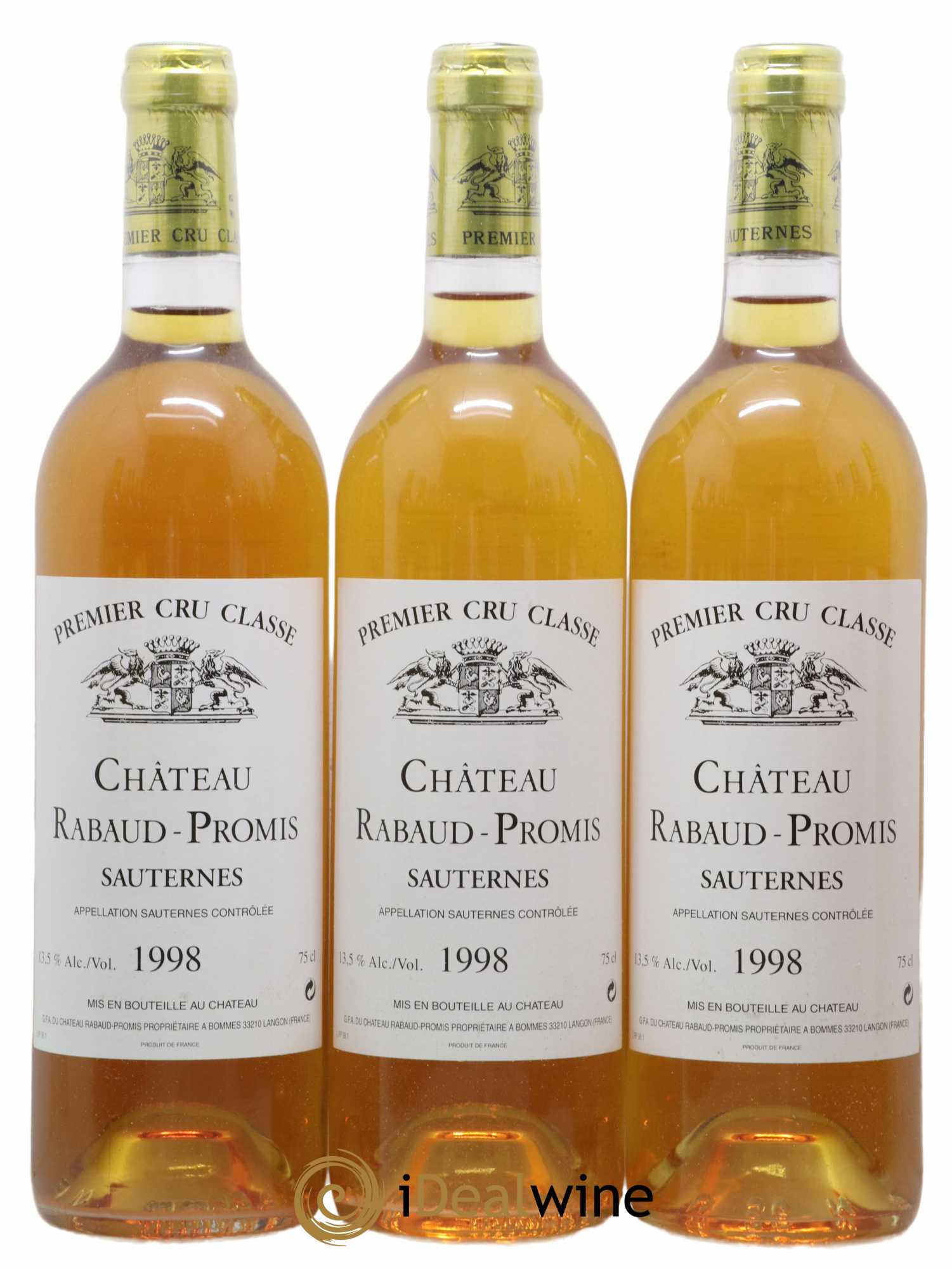 Château Rabaud Promis 1er Grand Cru Classé 1998 - Lotto di 12 bottiglie - 2