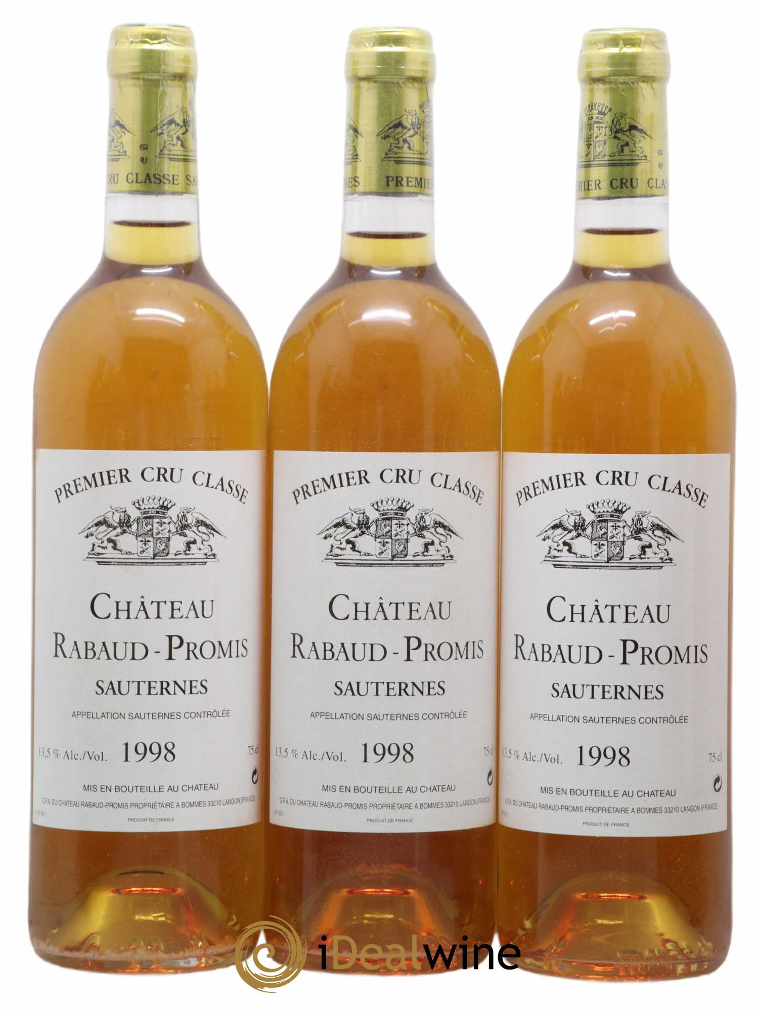 Château Rabaud Promis 1er Grand Cru Classé 1998 - Lotto di 12 bottiglie - 3
