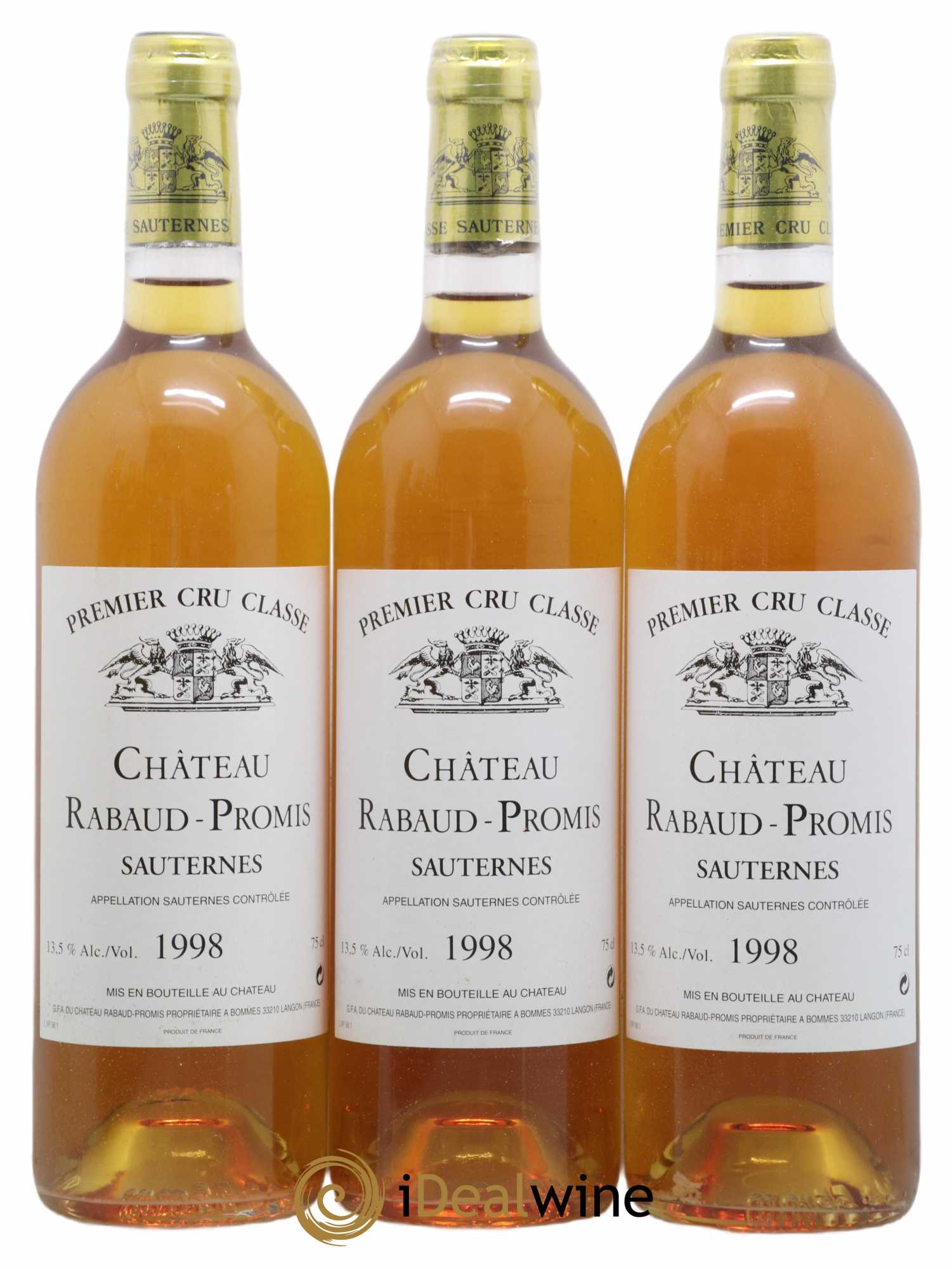 Château Rabaud Promis 1er Grand Cru Classé 1998 - Lotto di 12 bottiglie - 4