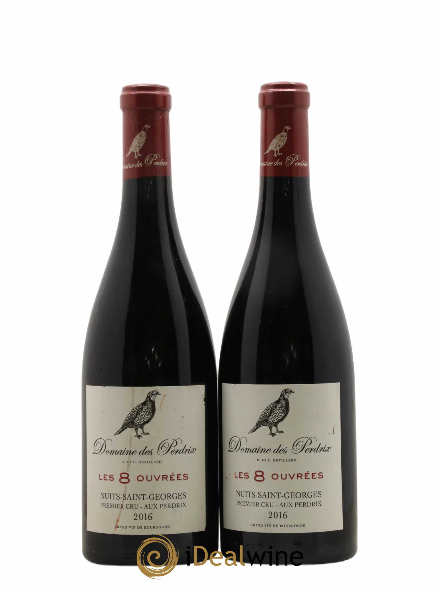 Nuits-Saint-Georges 1er Cru Aux Perdrix Les 8 Ouvrées Perdrix (Domaine des) 2016 - Lot de 2 bouteilles - 0