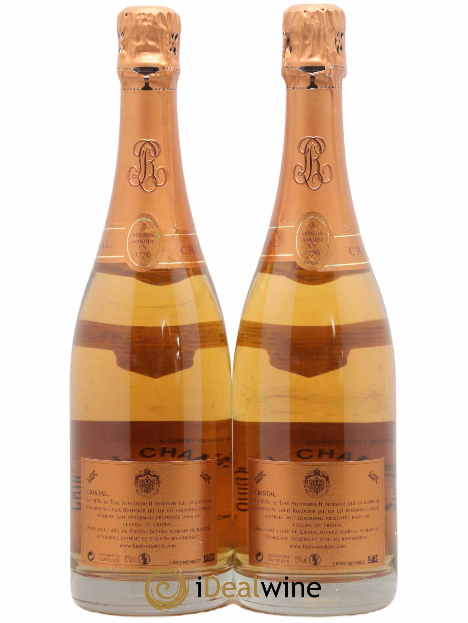 Cristal Louis Roederer 2004 - Lot of 2 bottles - 1