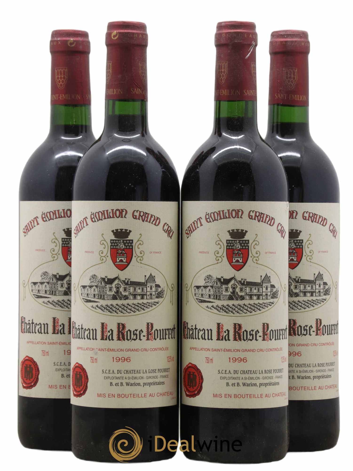 Château la Rose Pourret 1996 - Lot de 4 bouteilles - 0