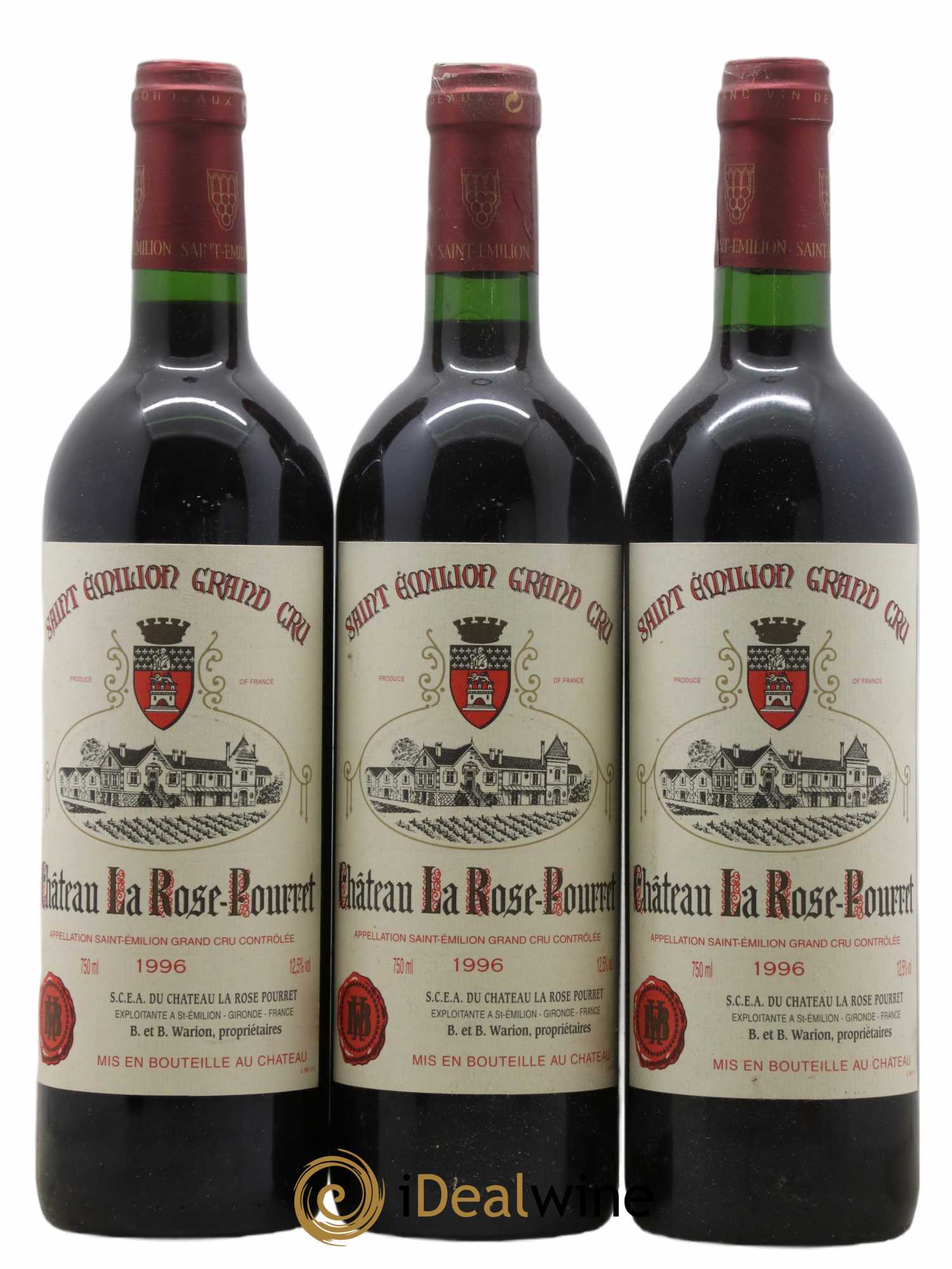 Château la Rose Pourret 1996 - Lot de 3 bouteilles - 0