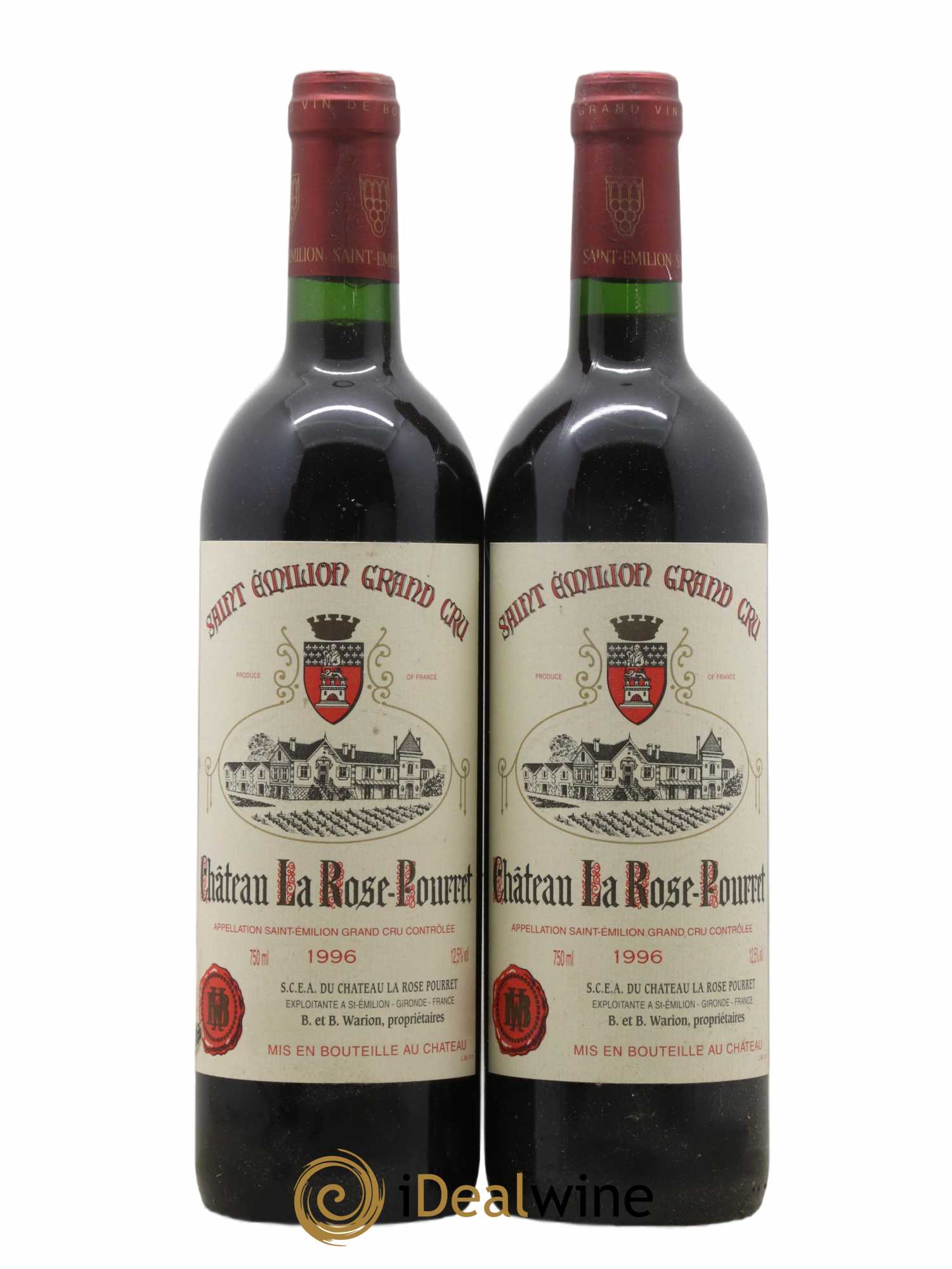 Château la Rose Pourret 1996 - Lot de 2 bouteilles - 0