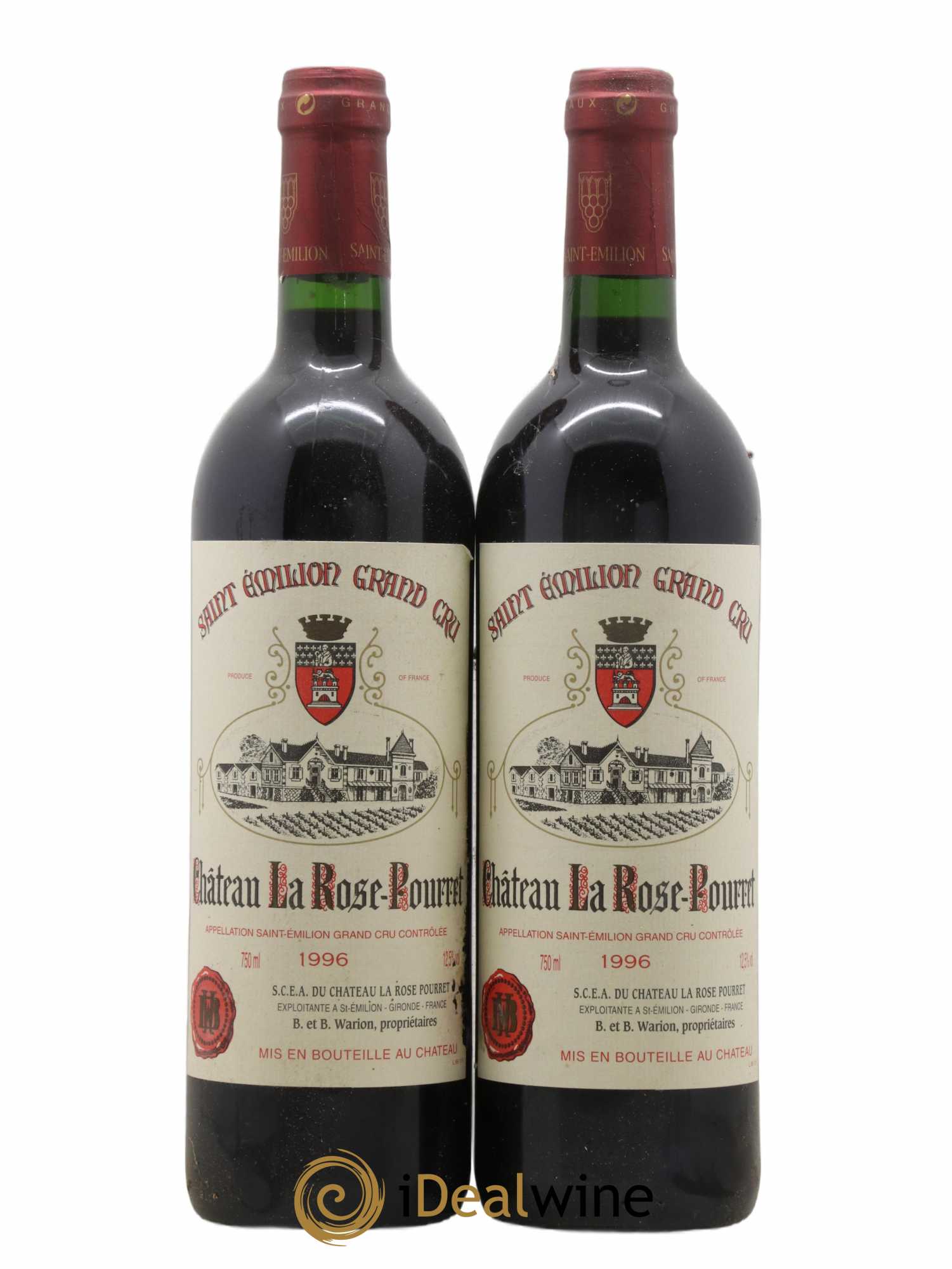 Château la Rose Pourret 1996 - Lot de 2 bouteilles - 0