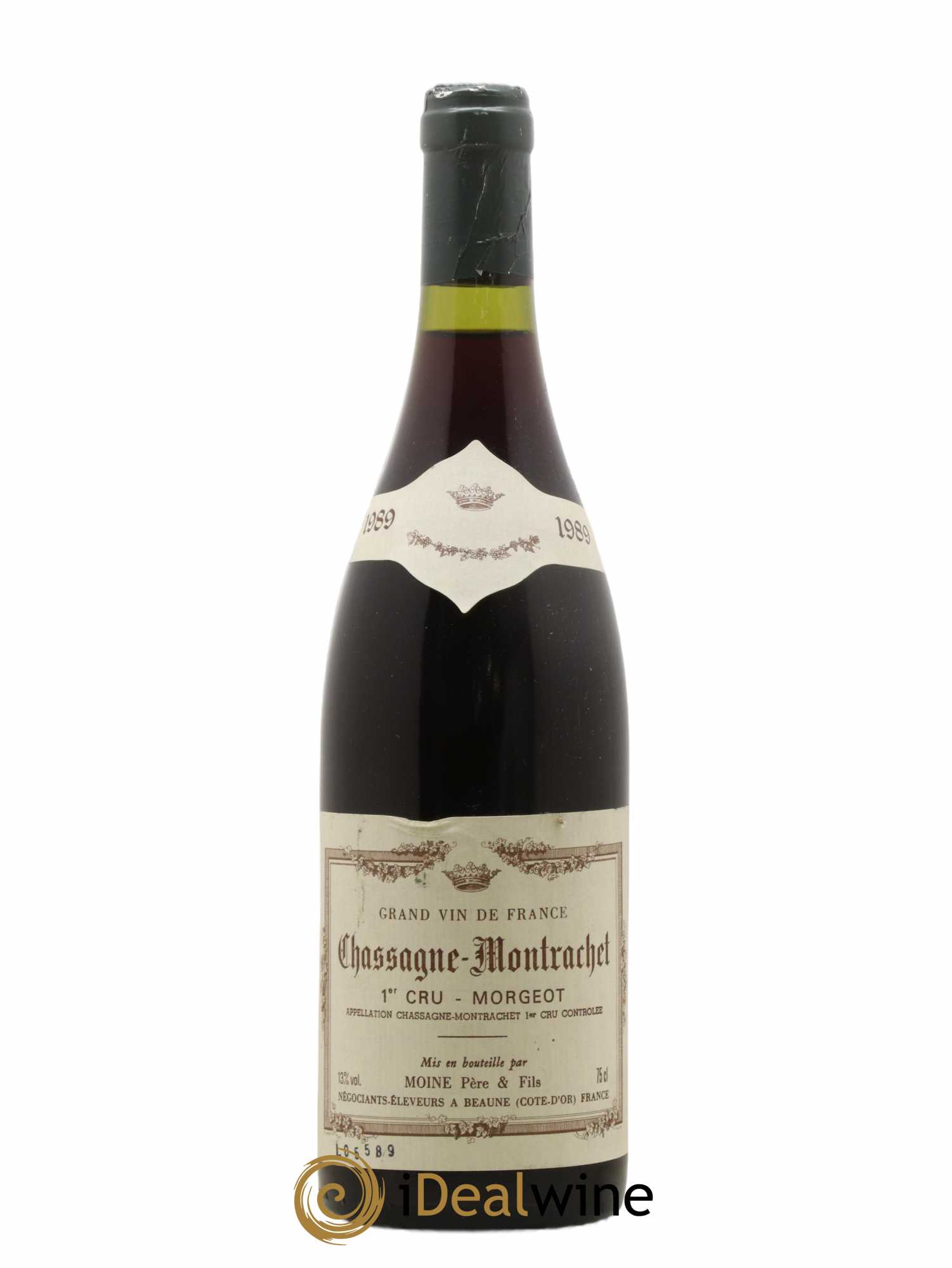 Chassagne-Montrachet 1er Cru Morgeot Moine Pere Et Fils 1989 - Lot de 1 bouteille - 0