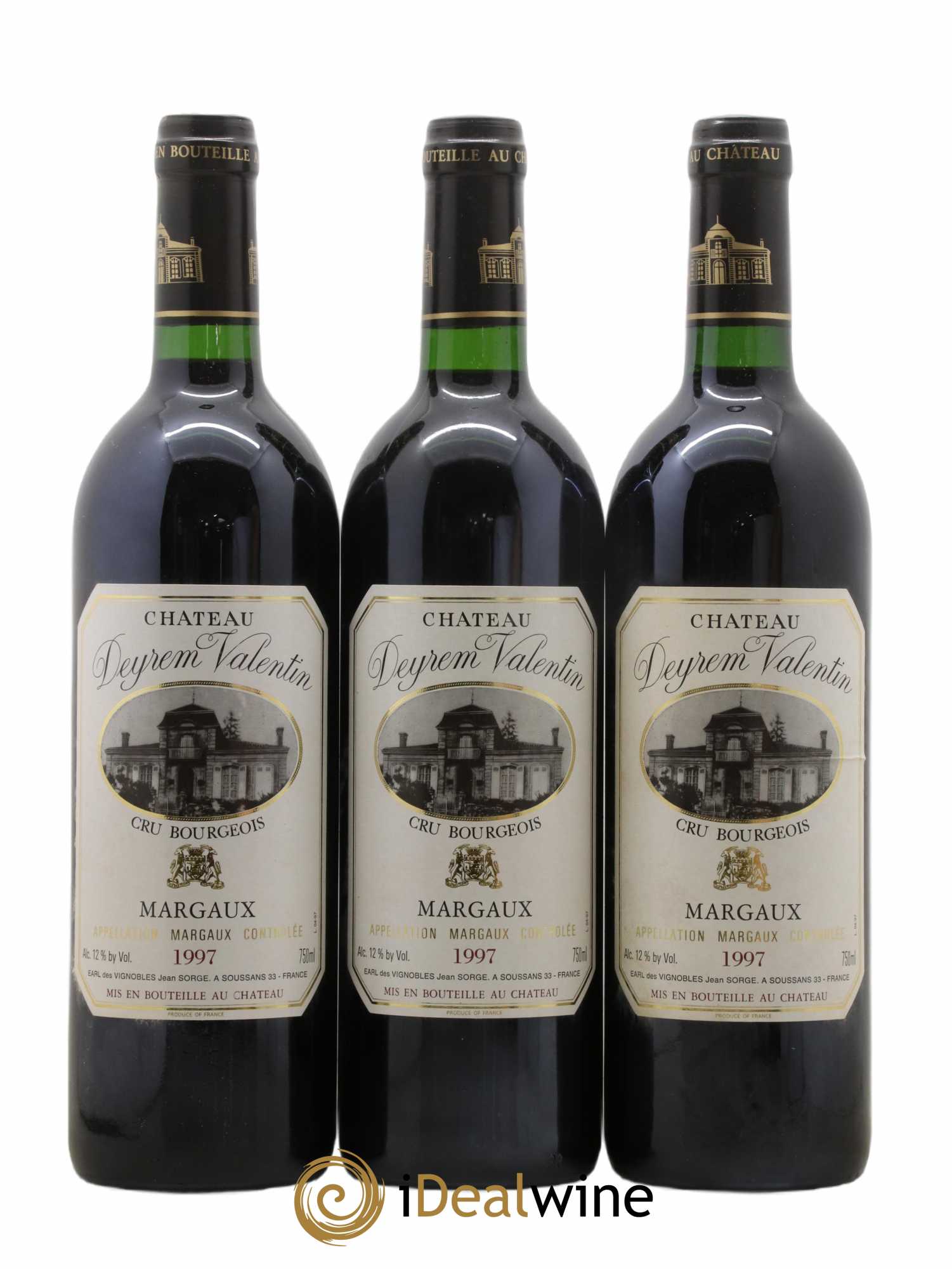 Château Deyrem Valentin Cru Bourgeois 1997 - Lot de 3 bouteilles - 0