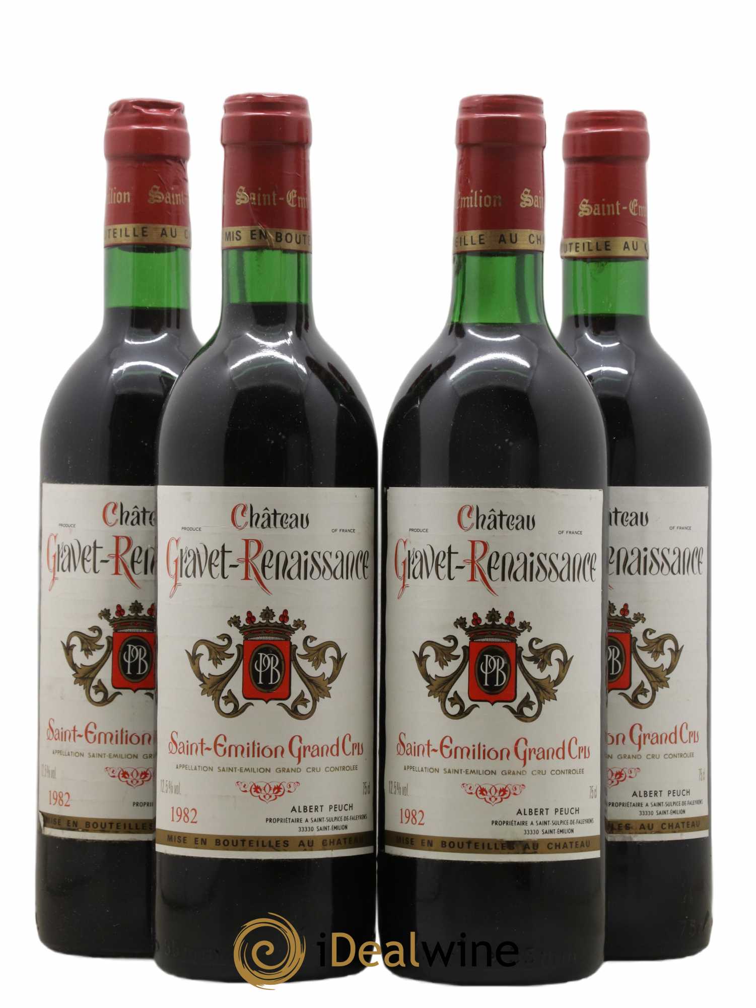 Saint-Émilion Grand Cru Renaissance Gravet 1982 - Lot de 4 bouteilles - 0