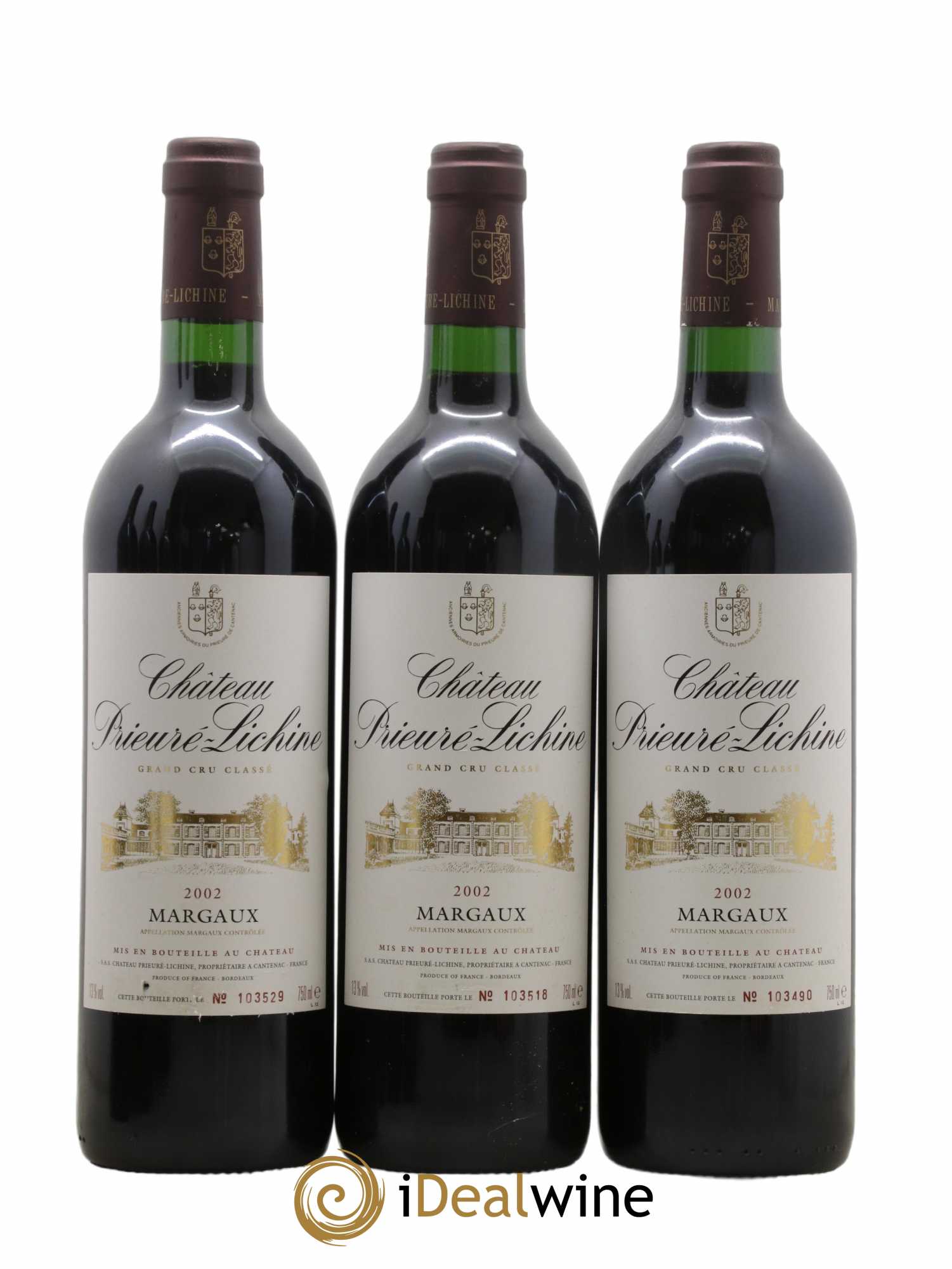 Château Prieuré Lichine 4ème Grand Cru Classé 2002 - Lot de 12 bouteilles - 1
