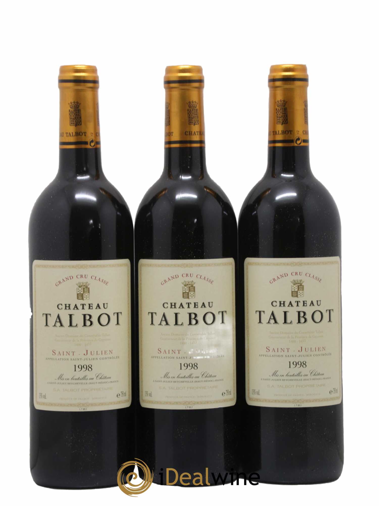 Château Talbot 4ème Grand Cru Classé 1998 - Lot of 12 bottles - 1