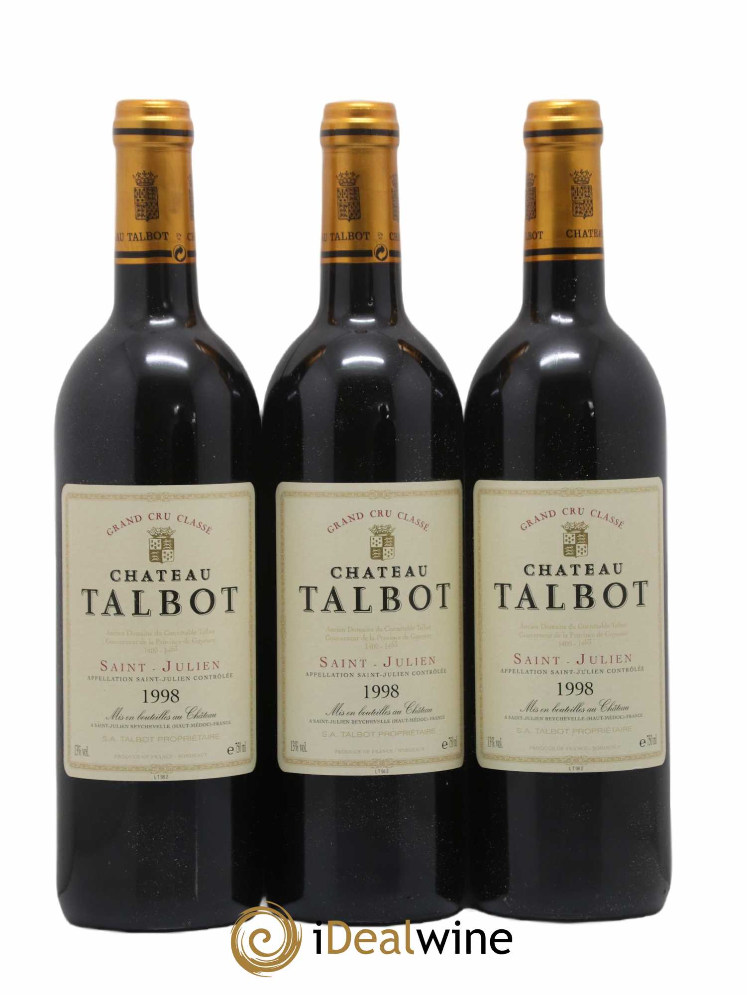 Château Talbot 4ème Grand Cru Classé 1998 - Lot of 12 bottles - 2