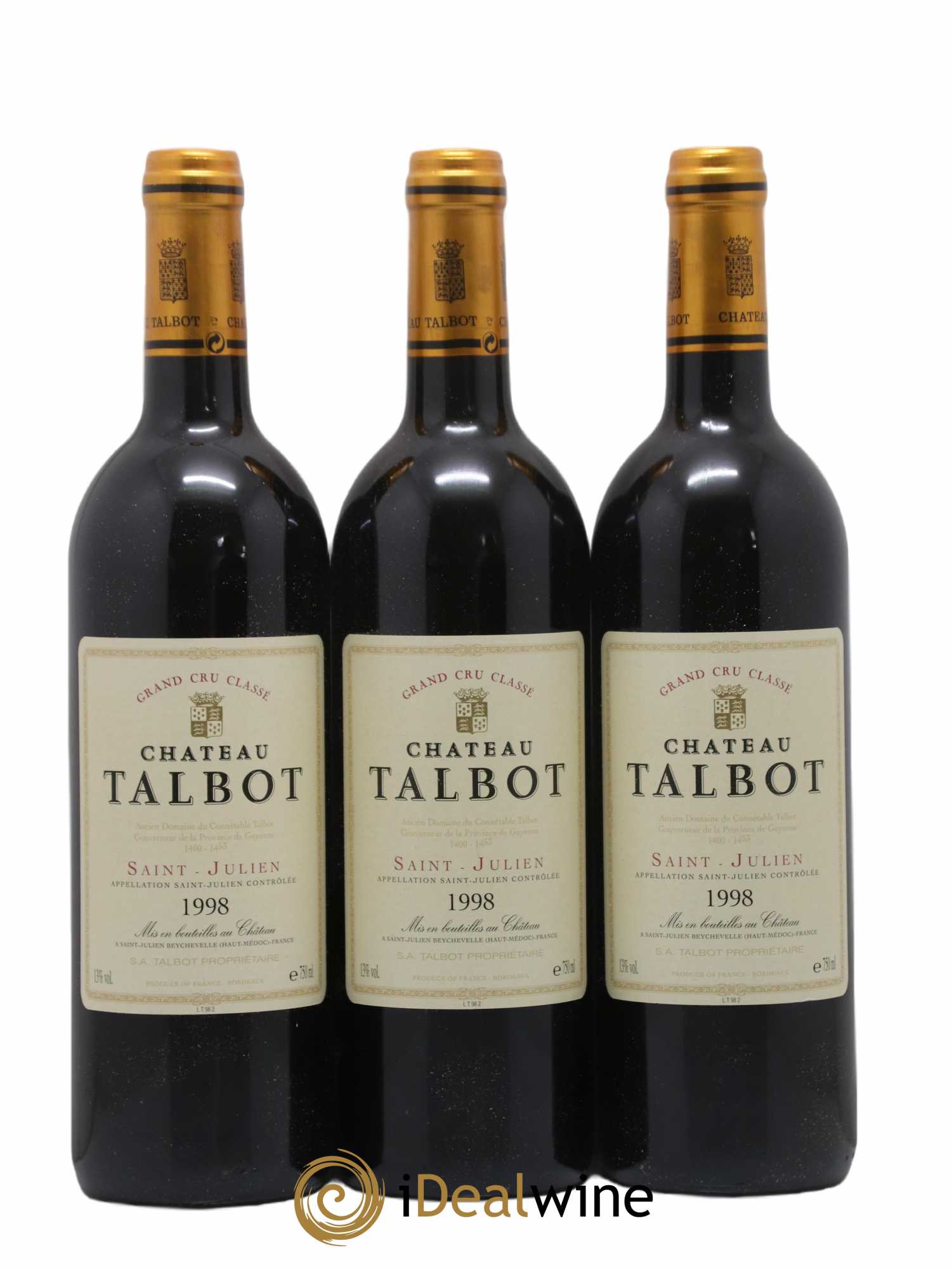 Château Talbot 4ème Grand Cru Classé 1998 - Lot of 12 bottles - 4