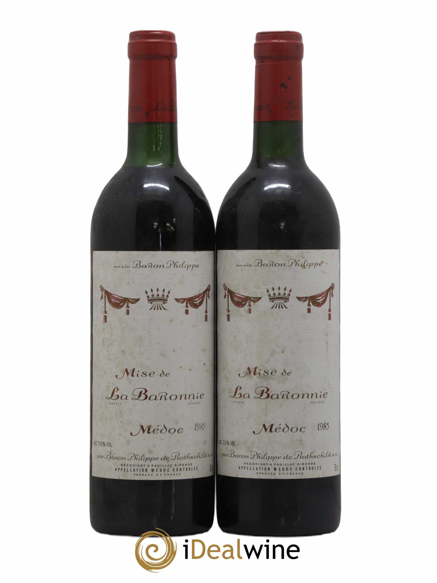 Château d' Armailhac - Mouton Baron(ne) Philippe 5ème Grand Cru Classé 1985 - Lot of 2 bottles - 0