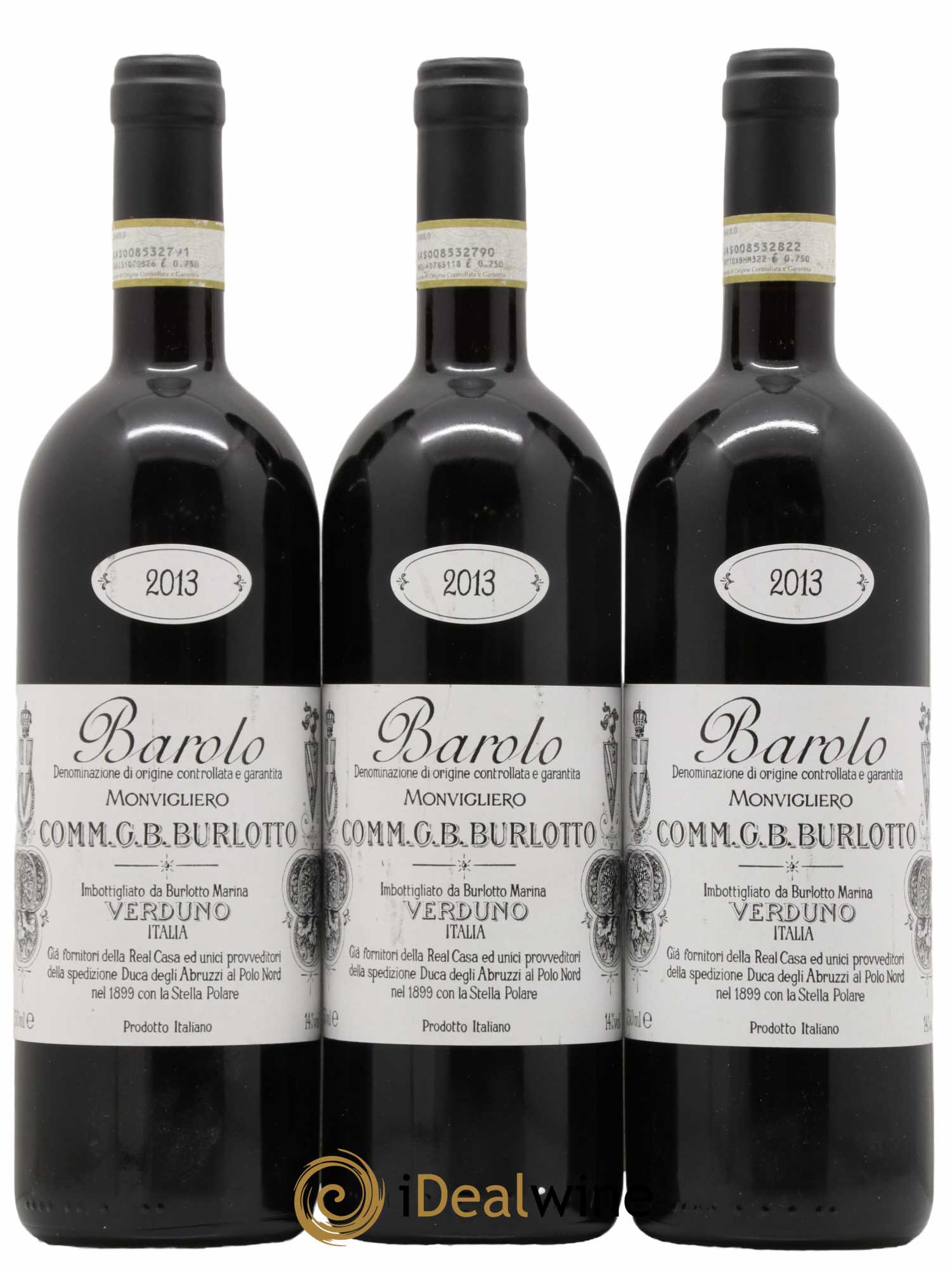 Barolo DOCG Monvigliero Comm. Giovan Battista Burlotto 2013 - Lot de 3 bouteilles - 0