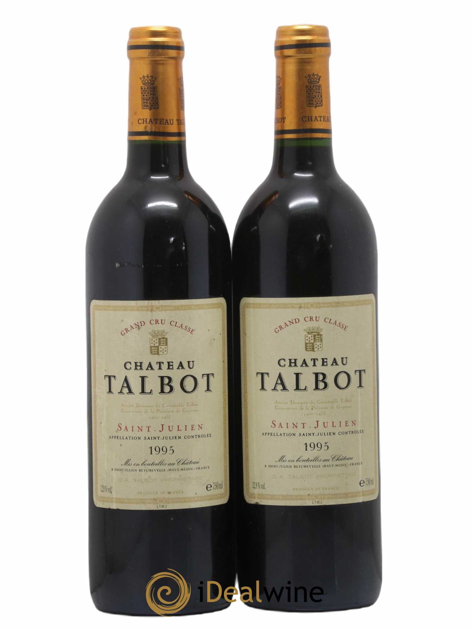Château Talbot 4ème Grand Cru Classé 1995 - Lot of 2 bottles - 0