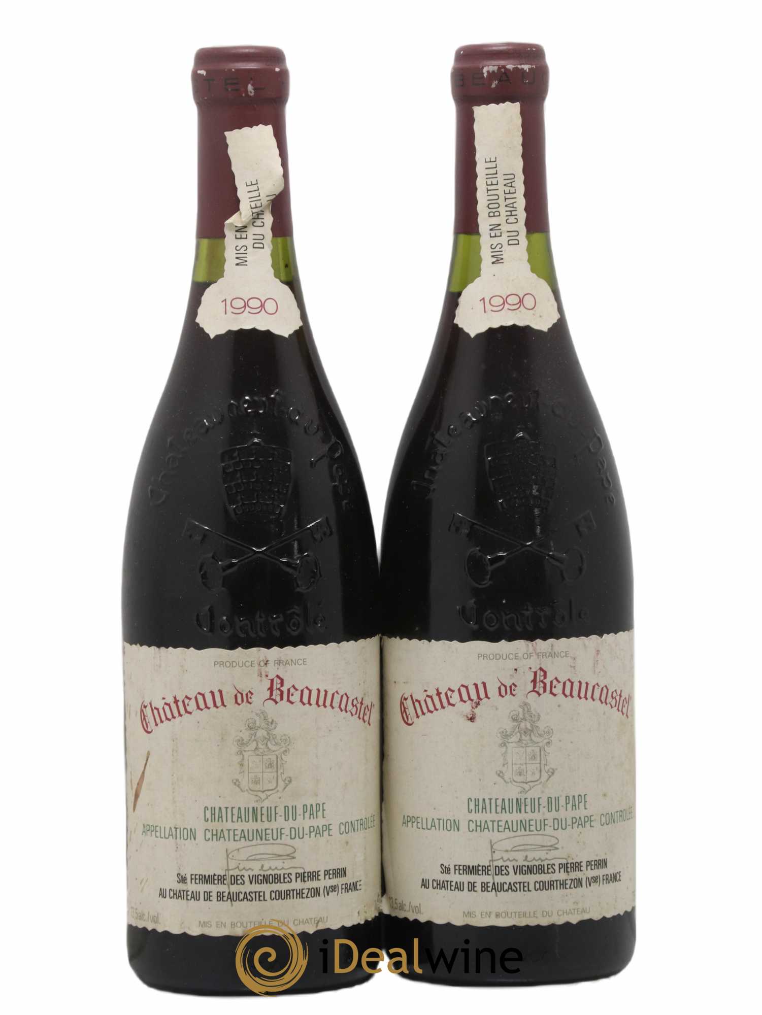 Châteauneuf-du-Pape Château de Beaucastel Famille Perrin 1990 - Lot of 2 bottles - 0