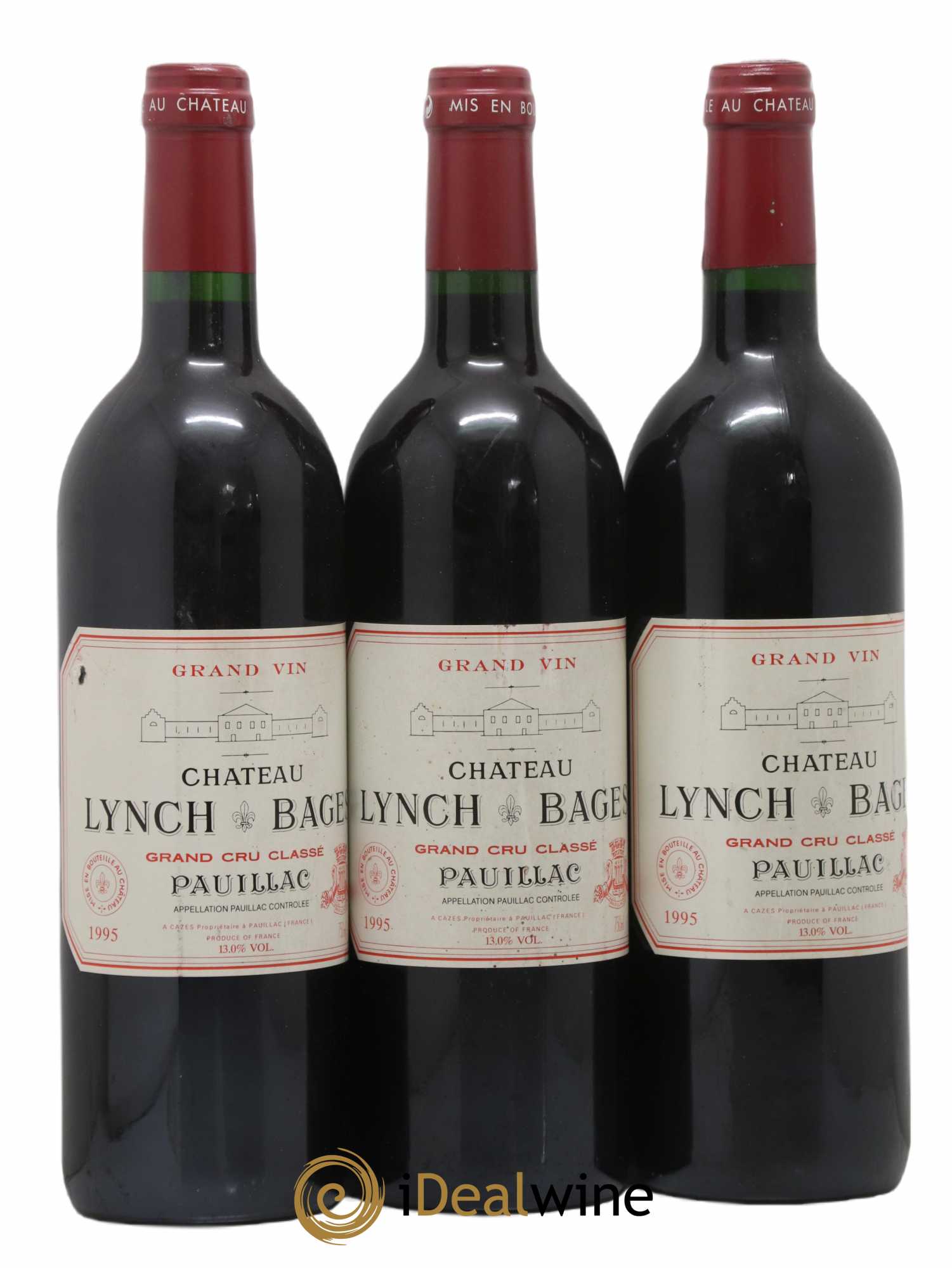 Château Lynch Bages 5ème Grand Cru Classé 1995 - Lot de 3 bouteilles - 0