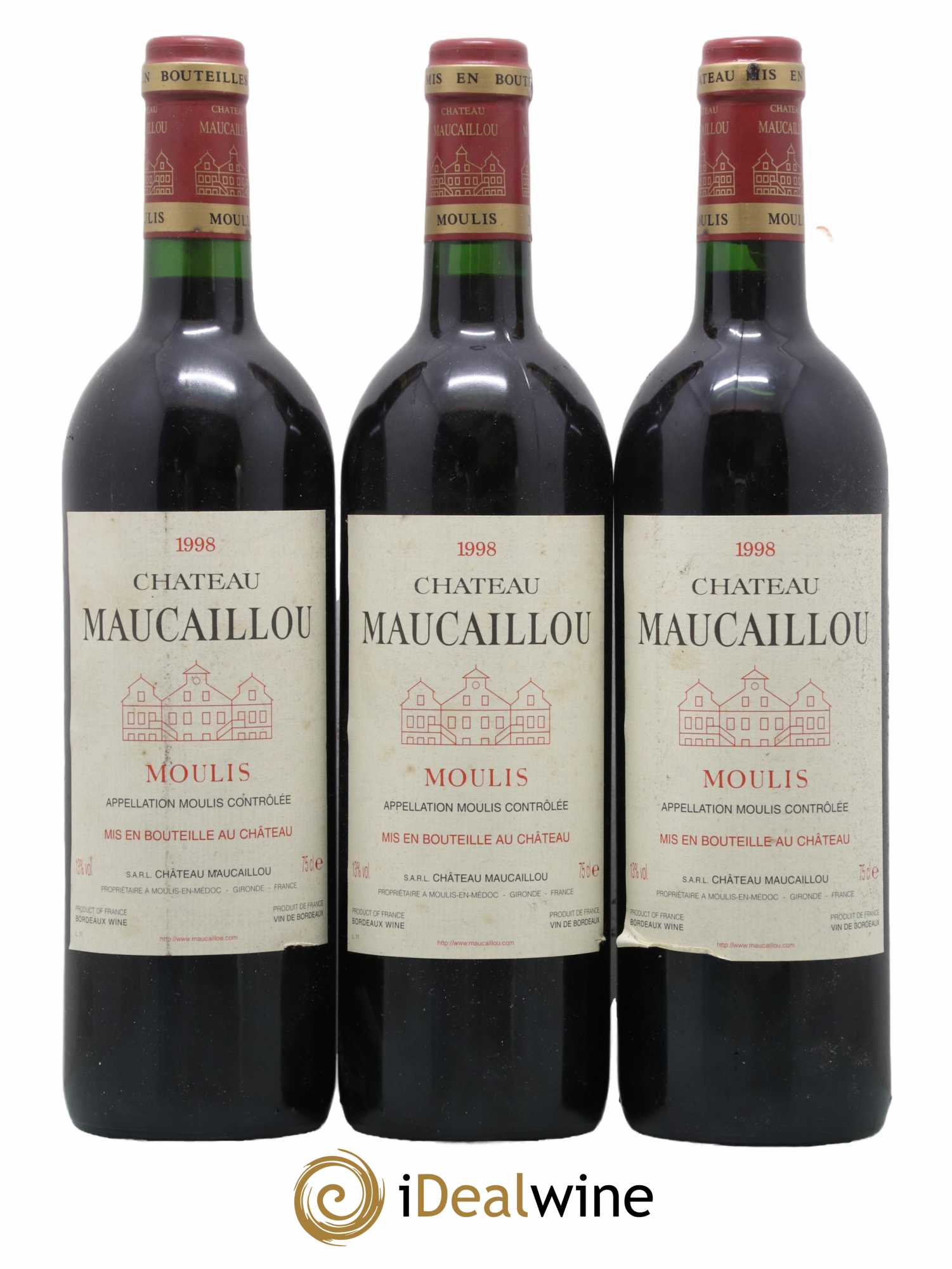 Château Maucaillou 1998 - Lot de 3 bouteilles - 0