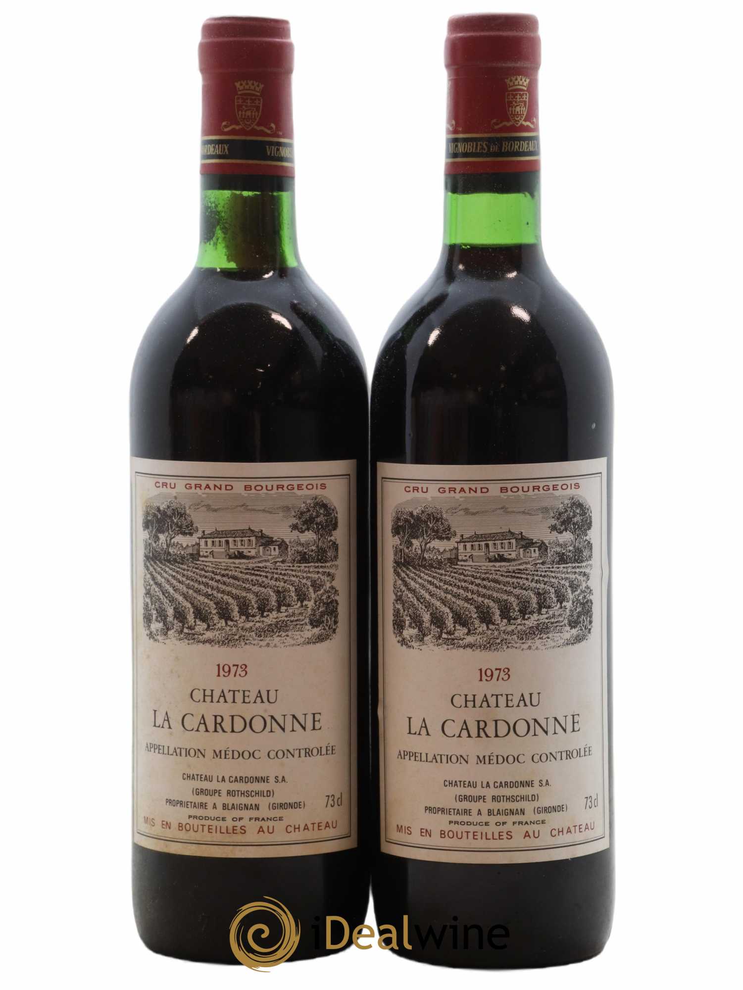 Château la Cardonne Cru Bourgeois 1973 - Lot de 2 bouteilles - 0