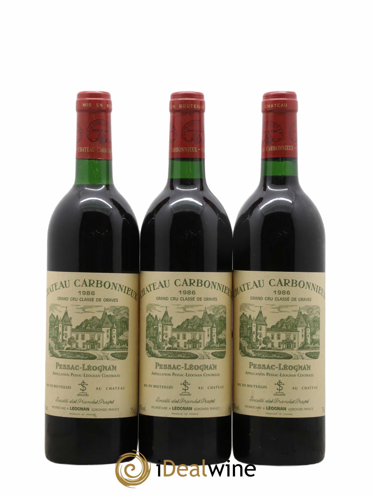 Château Carbonnieux Cru Classé de Graves 1986 - Lot de 6 bouteilles - 1