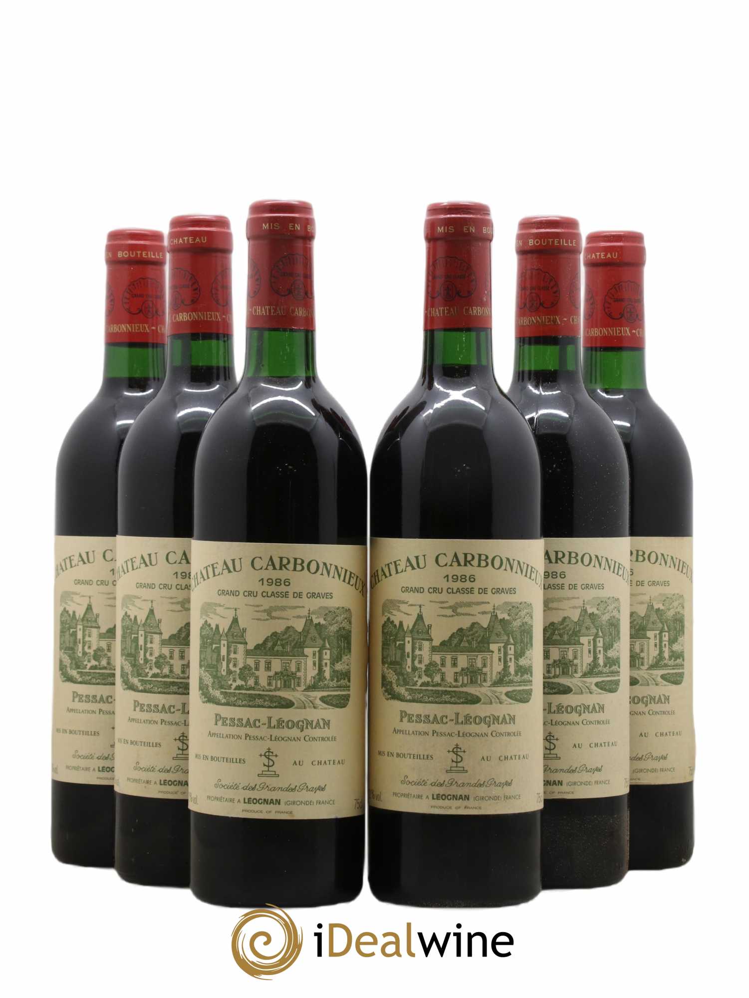 Château Carbonnieux Cru Classé de Graves 1986 - Lot de 6 bouteilles - 0