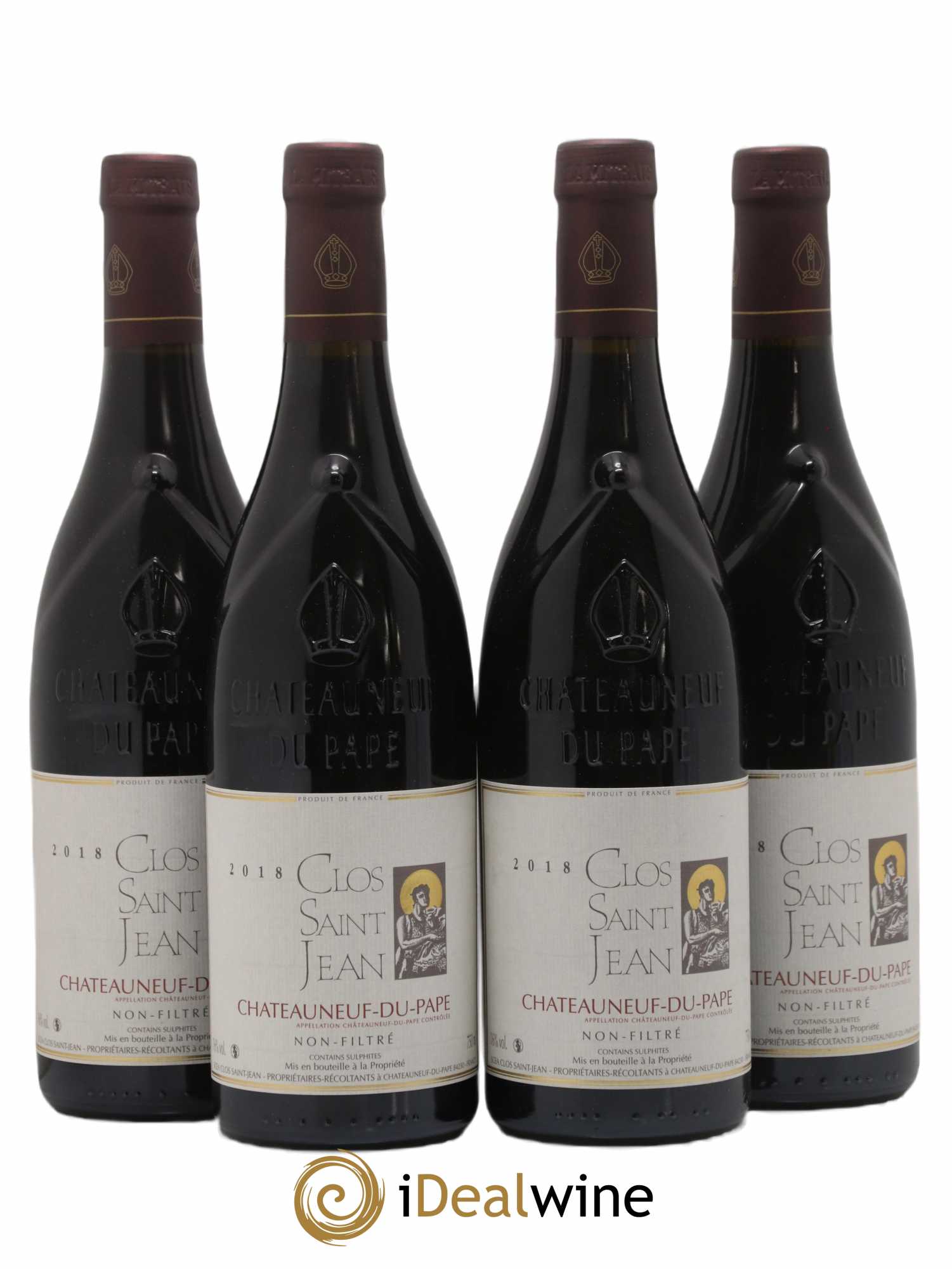 Châteauneuf-du-Pape Clos Saint-Jean Pascal et Vincent Maurel 2018 - Lot de 4 bouteilles - 0