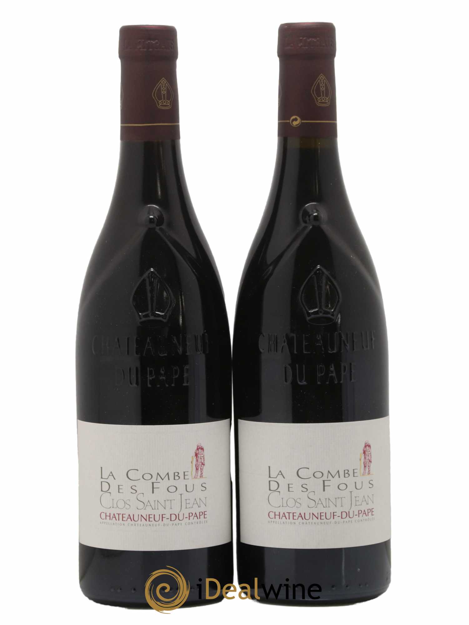 Châteauneuf-du-Pape Clos Saint-Jean La Combe des Fous Pascal et Vincent Maurel 2018 - Lot de 2 bouteilles - 0
