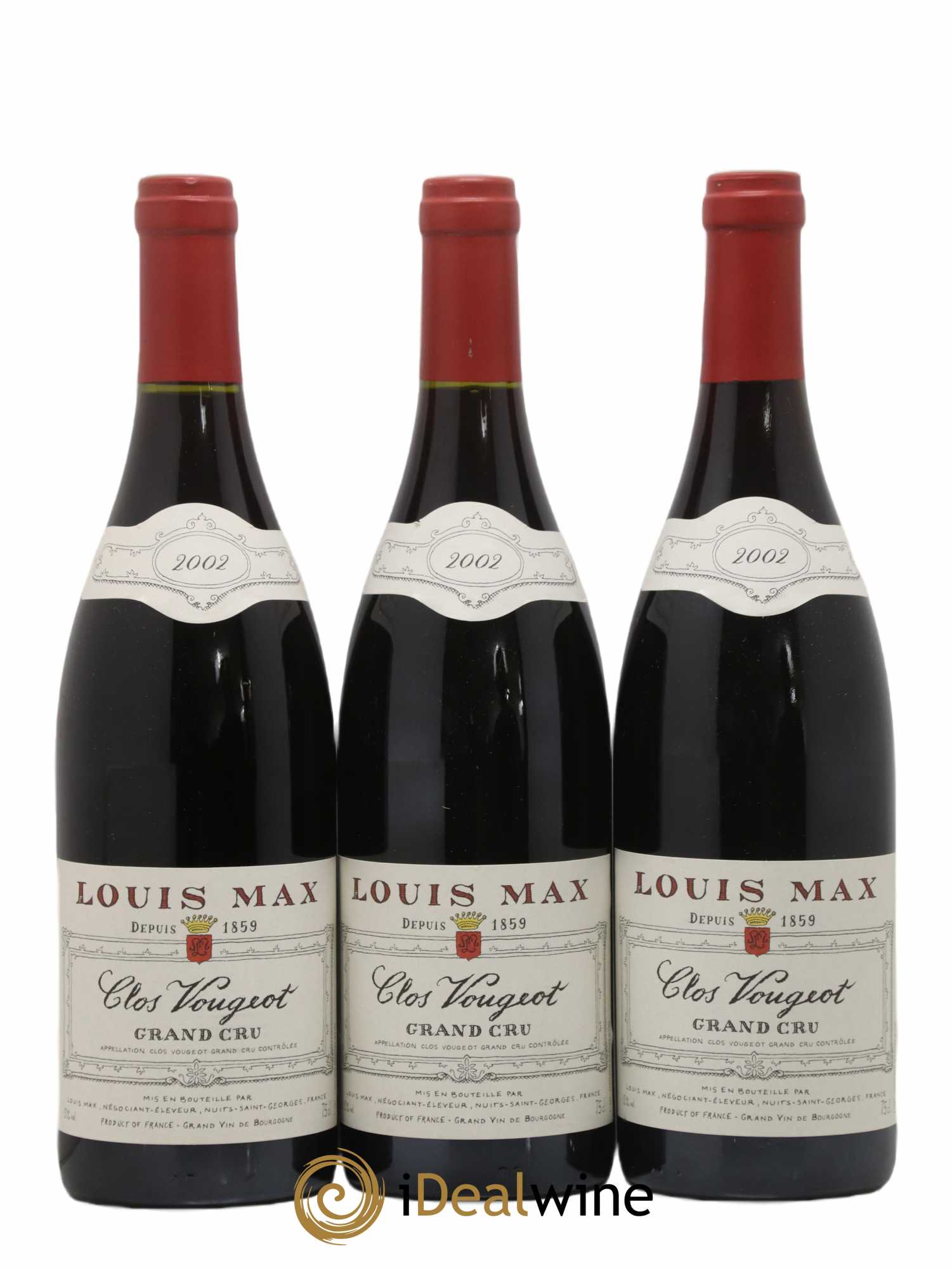 Clos de Vougeot Grand Cru Louis Max 2002 - Lot of 3 bottles - 0
