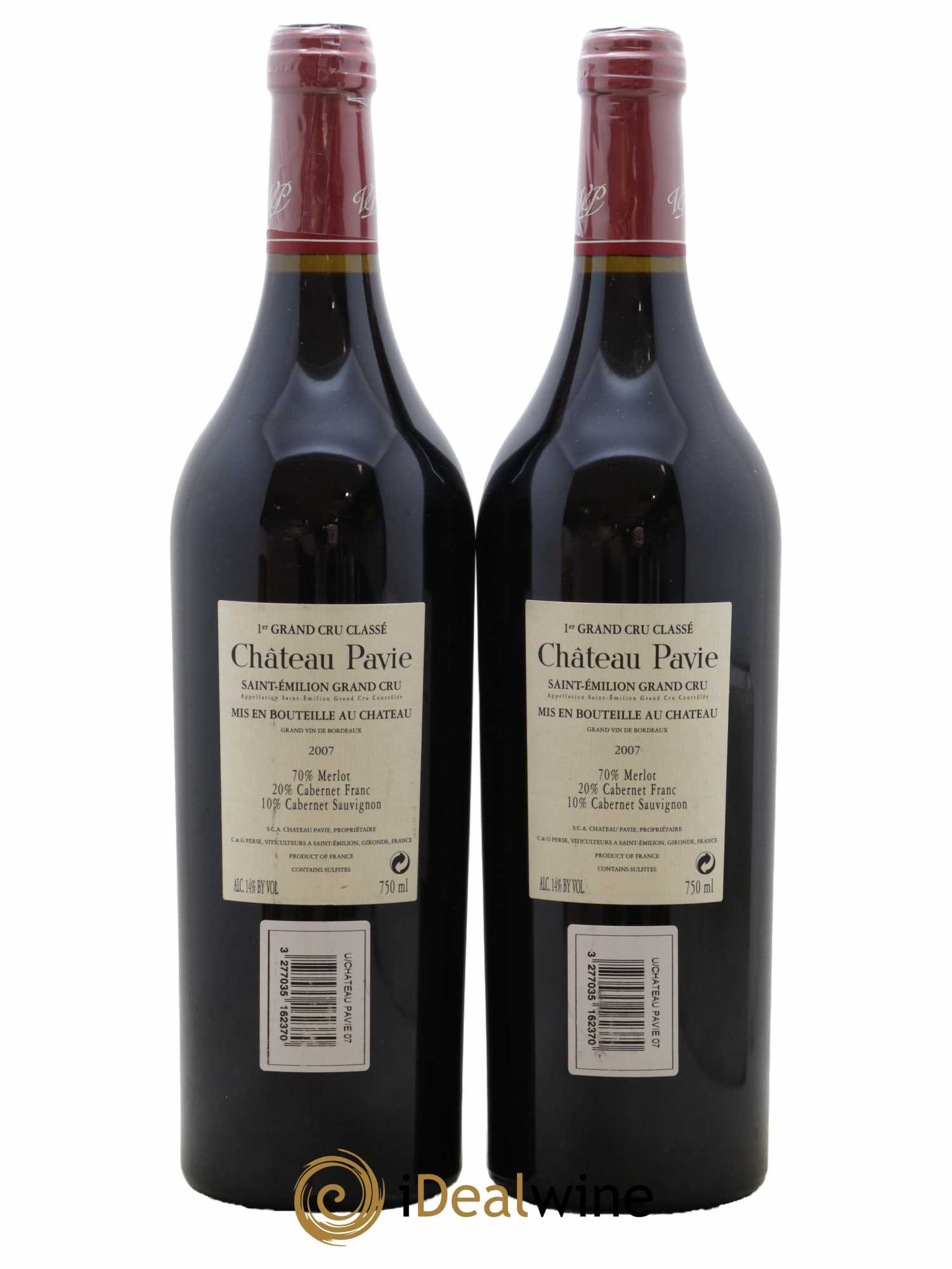 Château Pavie 1er Grand Cru Classé A 2007 - Lot de 2 bouteilles - 1