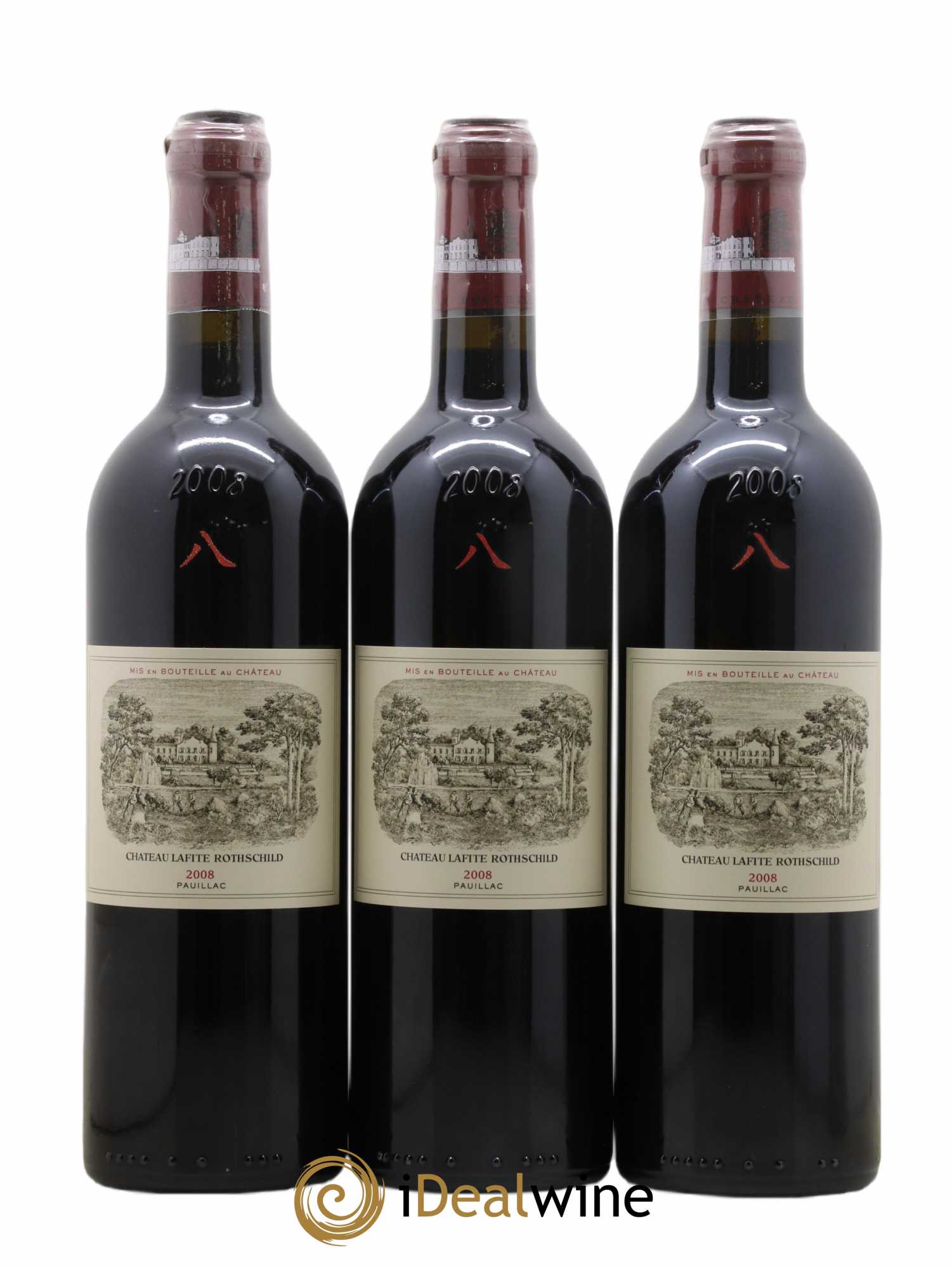 Château Lafite Rothschild 1er Grand Cru Classé 2008 - Lot of 3 bottles - 0