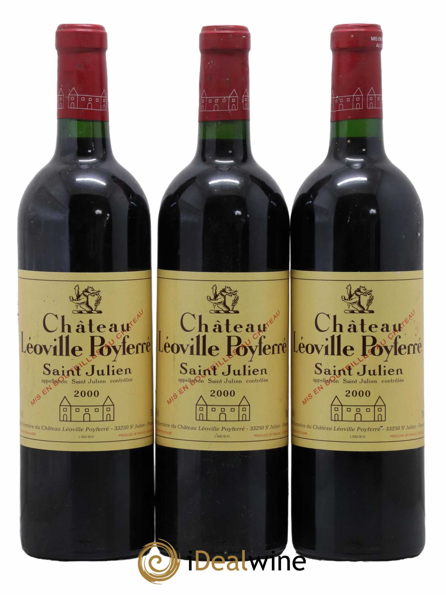 Château Léoville Poyferré 2ème Grand Cru Classé 2000 - Lot de 3 bouteilles - 0