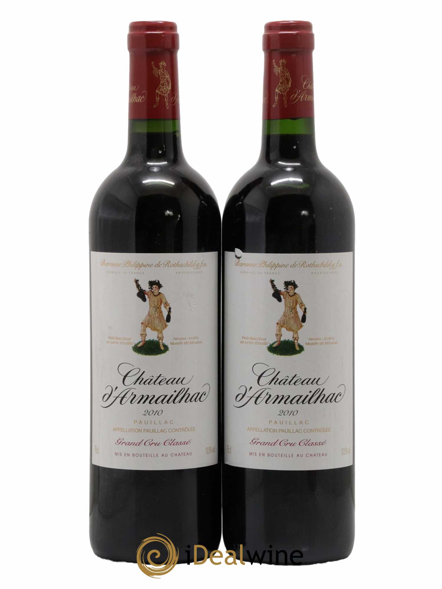 Château d' Armailhac - Mouton Baron(ne) Philippe 5ème Grand Cru Classé 2010 - Lot de 2 bouteilles - 0