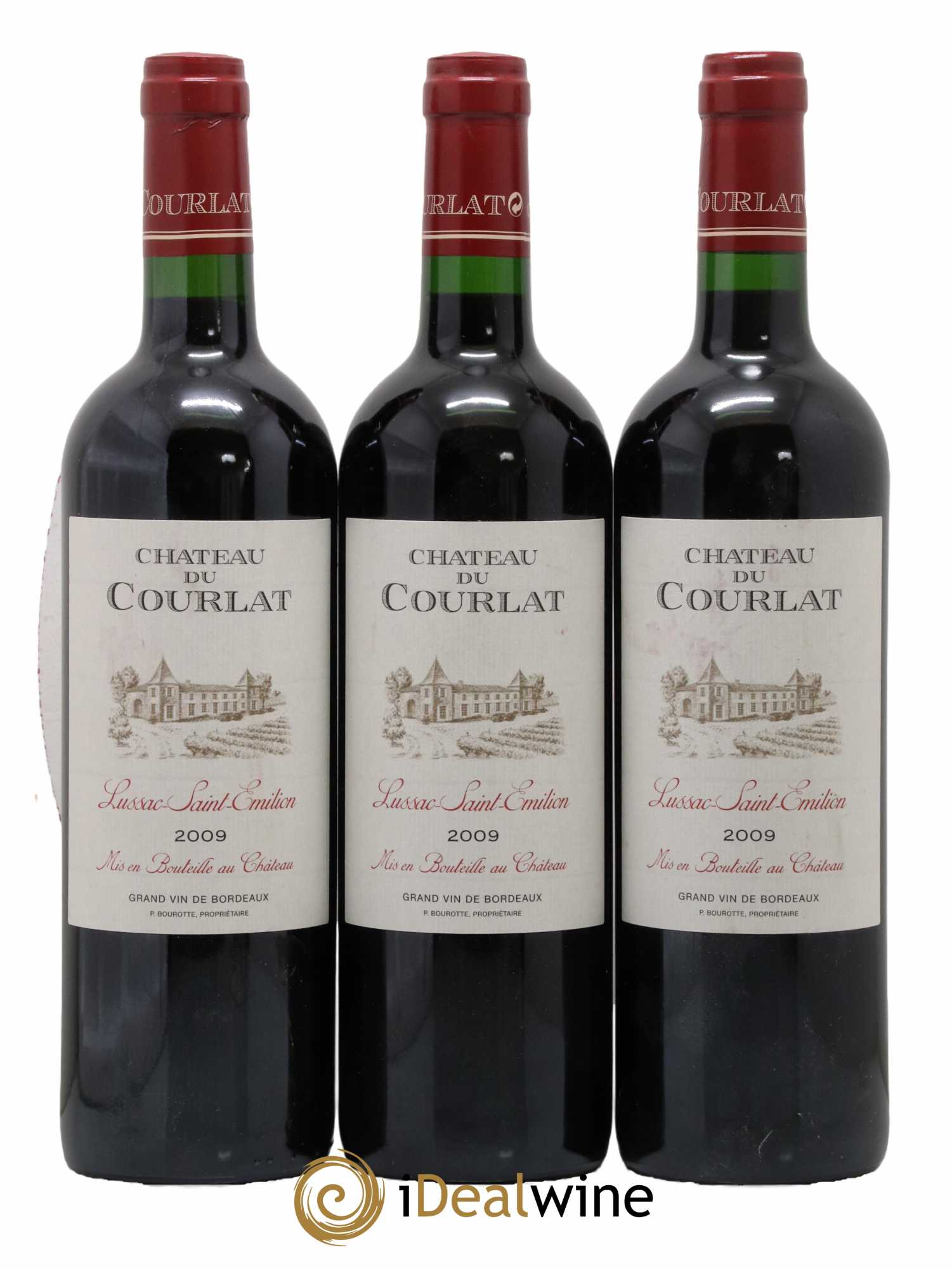 Lussac Saint-Émilion Chateau Du Courlat 2009 - Lot de 3 bouteilles - 0