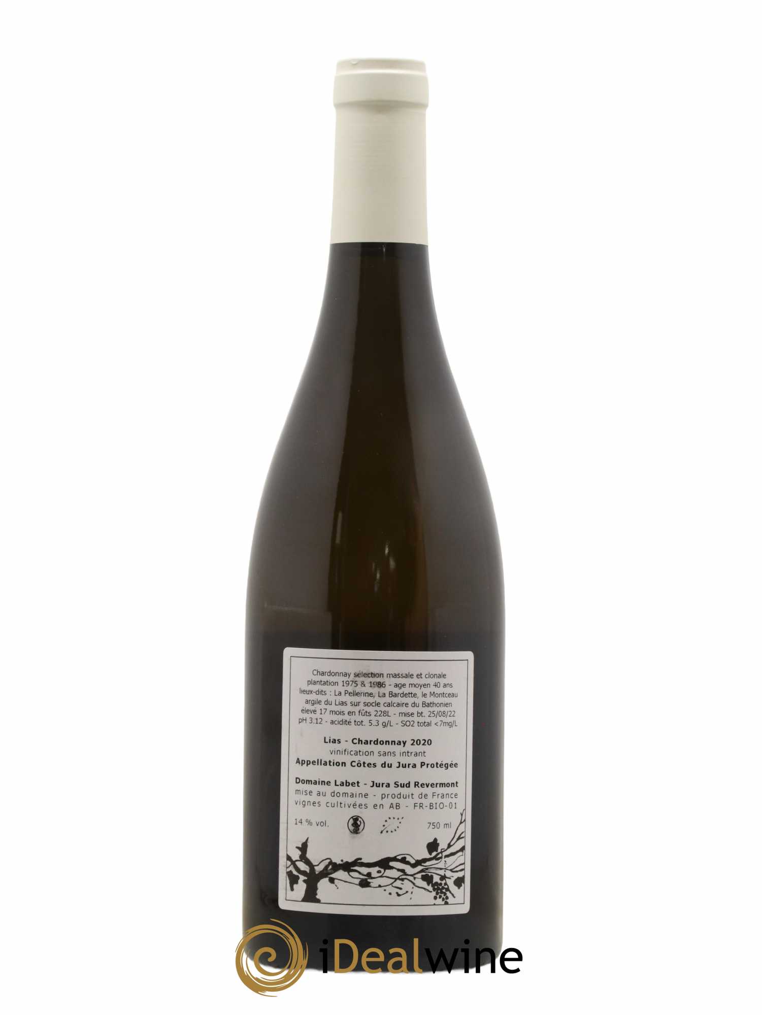 Côtes du Jura Chardonnay Lias Romain - Julien - Charline Labet 2020 - Lot de 1 bouteille - 1