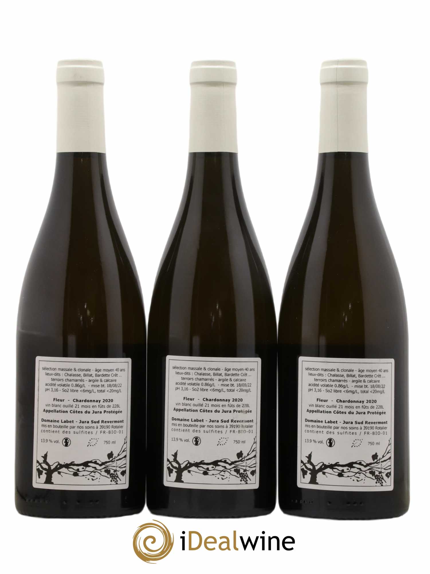 Côtes du Jura Chardonnay Fleur Romain - Julien  - Charline Labet 2020 - Posten von 3 Flaschen - 1